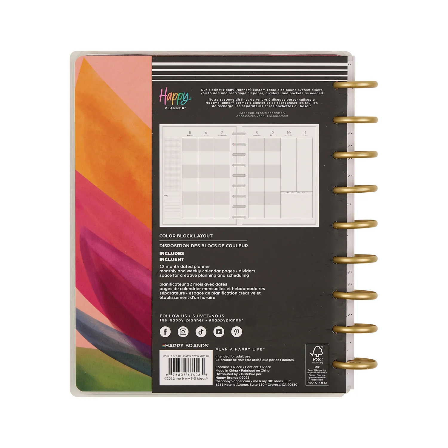2026 Floral Energy Customizable Planner - Classic Color Block Layout - 12 Months - Image 20