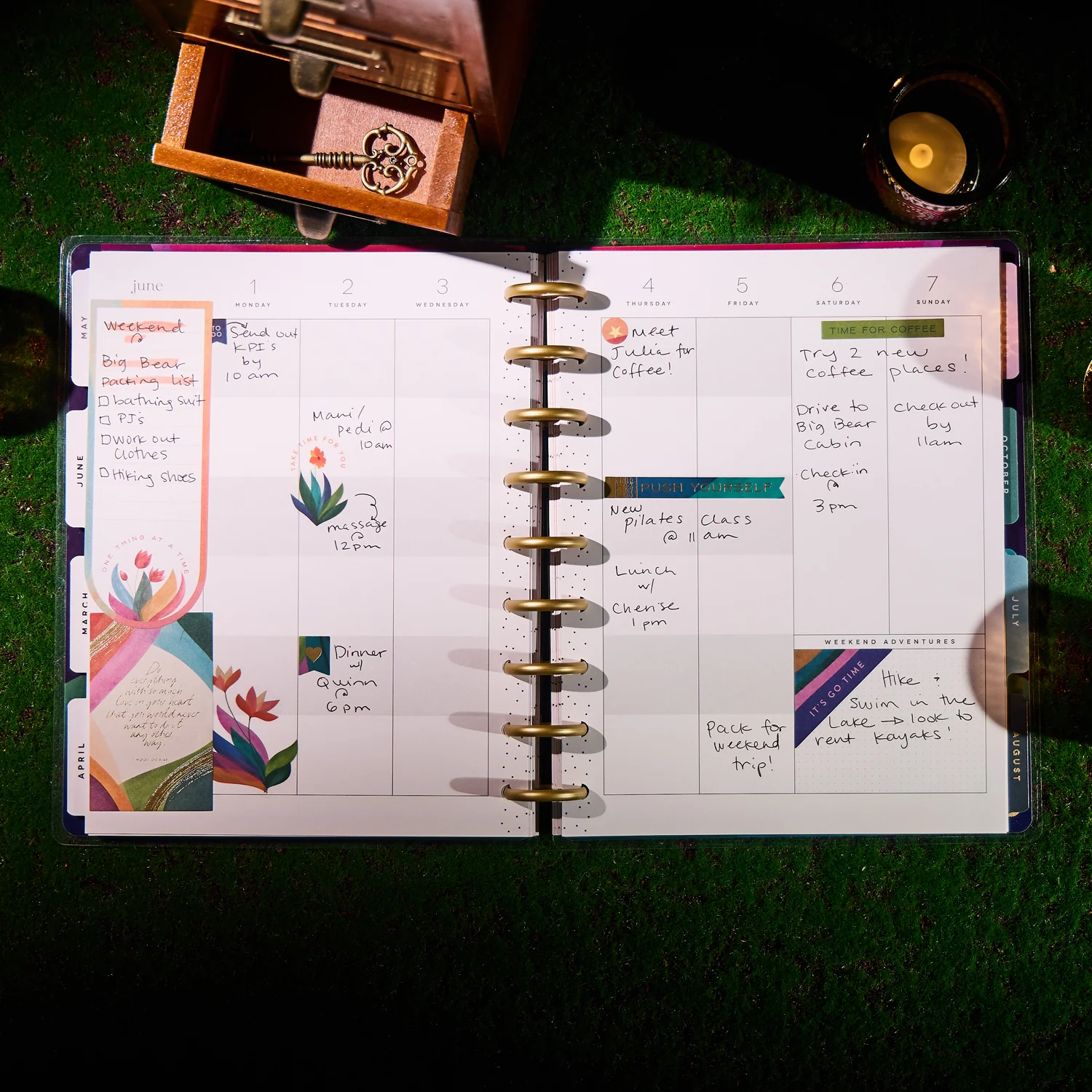2026 Floral Energy Customizable Planner - Classic Color Block Layout - 12 Months - Image 4