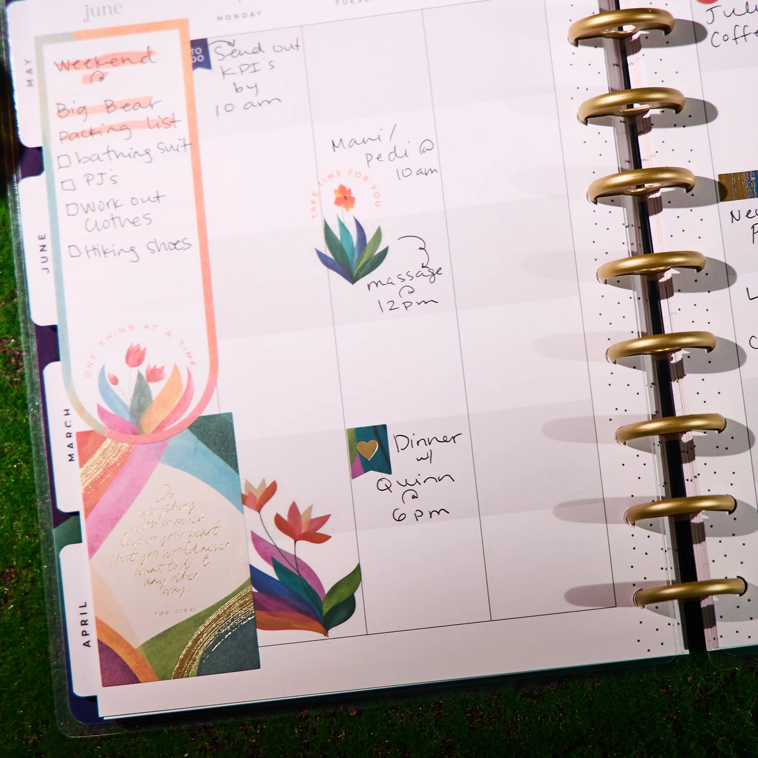 2026 Floral Energy Customizable Planner - Classic Color Block Layout - 12 Months - Image 5
