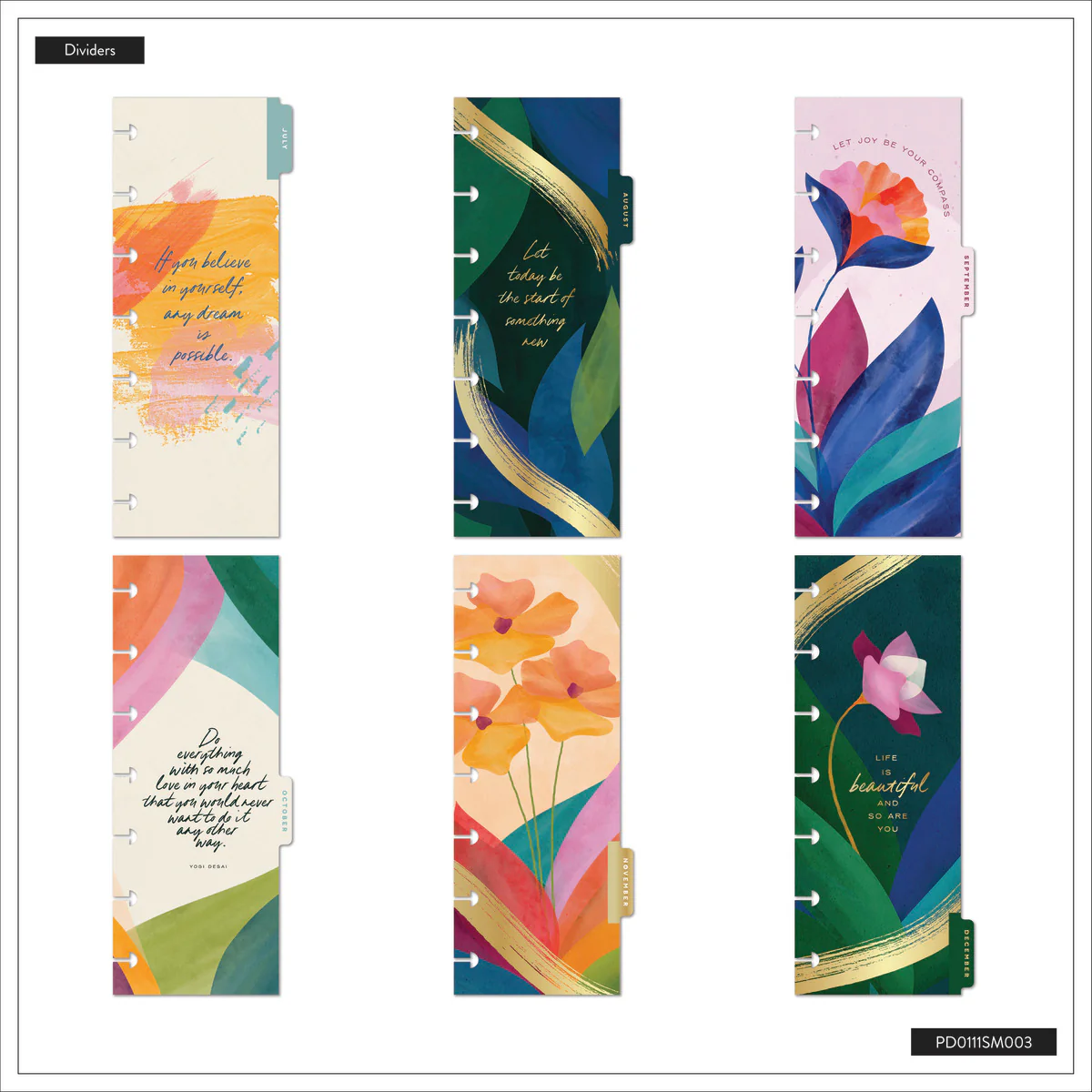 2026 Floral Energy Customizable Planner - Skinny Mini Horizontal Layout - 12 Months - Image 13