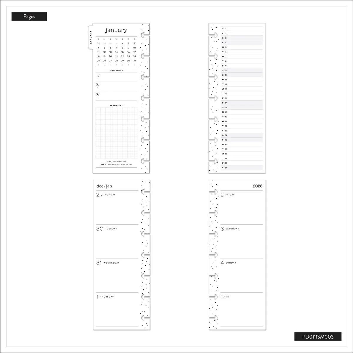 2026 Floral Energy Customizable Planner - Skinny Mini Horizontal Layout - 12 Months - Image 14
