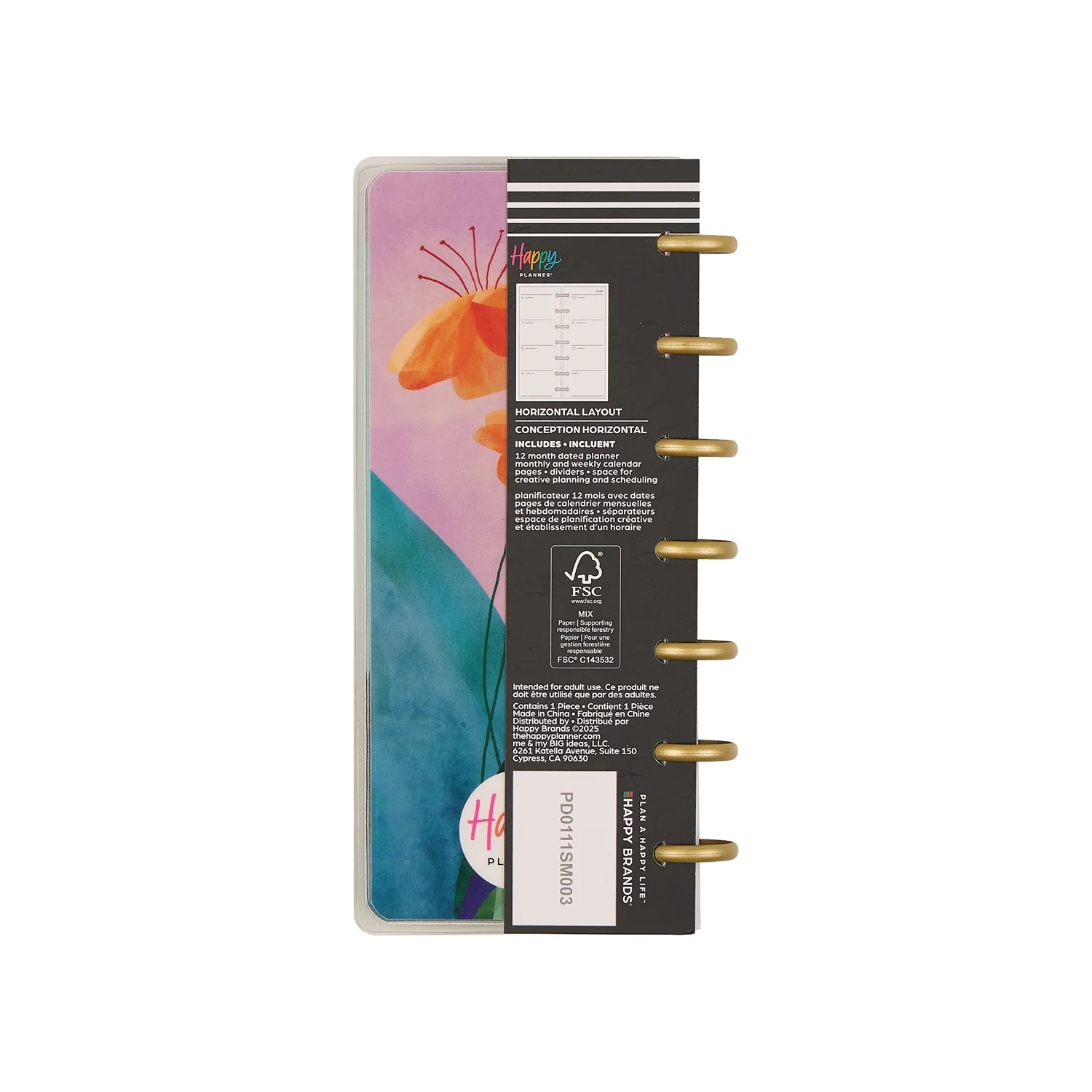 2026 Floral Energy Customizable Planner - Skinny Mini Horizontal Layout - 12 Months - Image 17