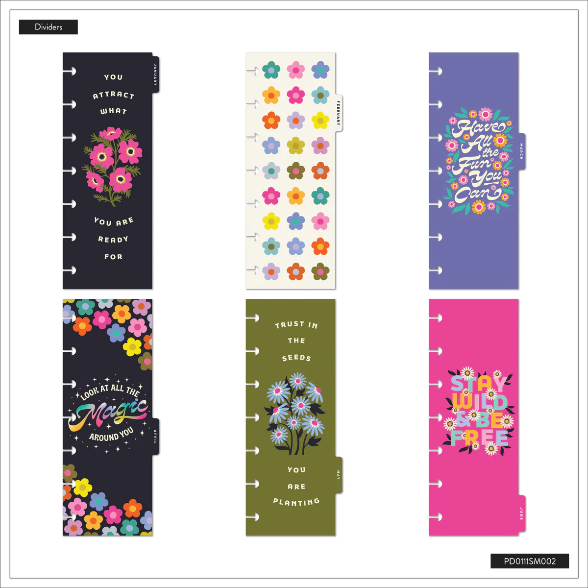 2026 Florescent Florals Customizable Planner - Skinny Mini Horizontal Layout - 12 Months - Image 11