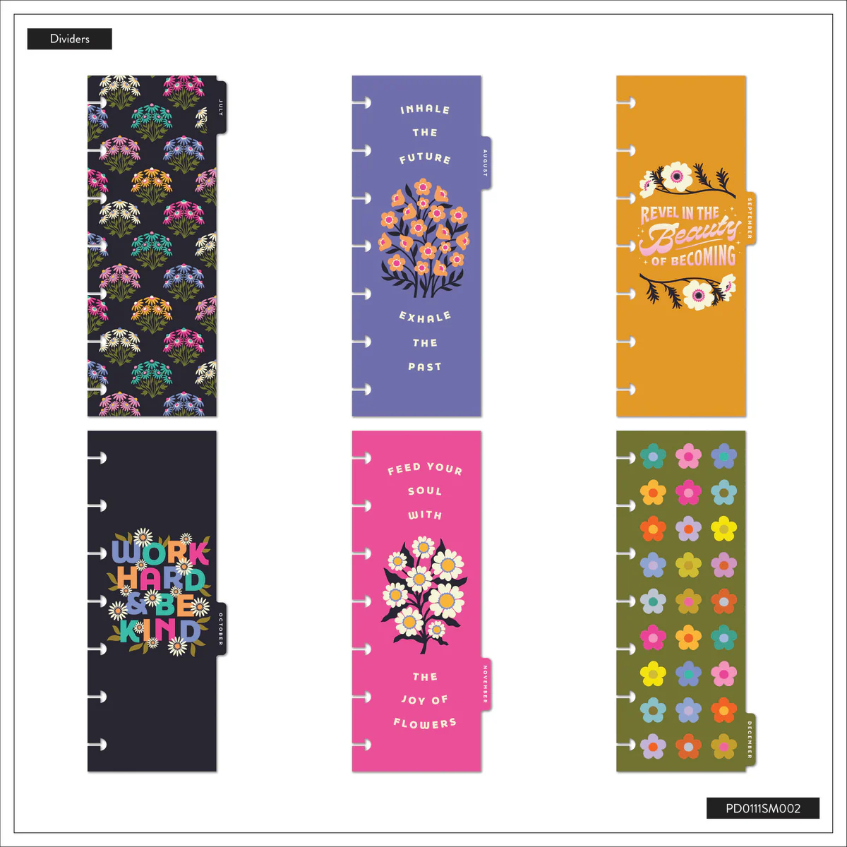 2026 Florescent Florals Customizable Planner - Skinny Mini Horizontal Layout - 12 Months - Image 12