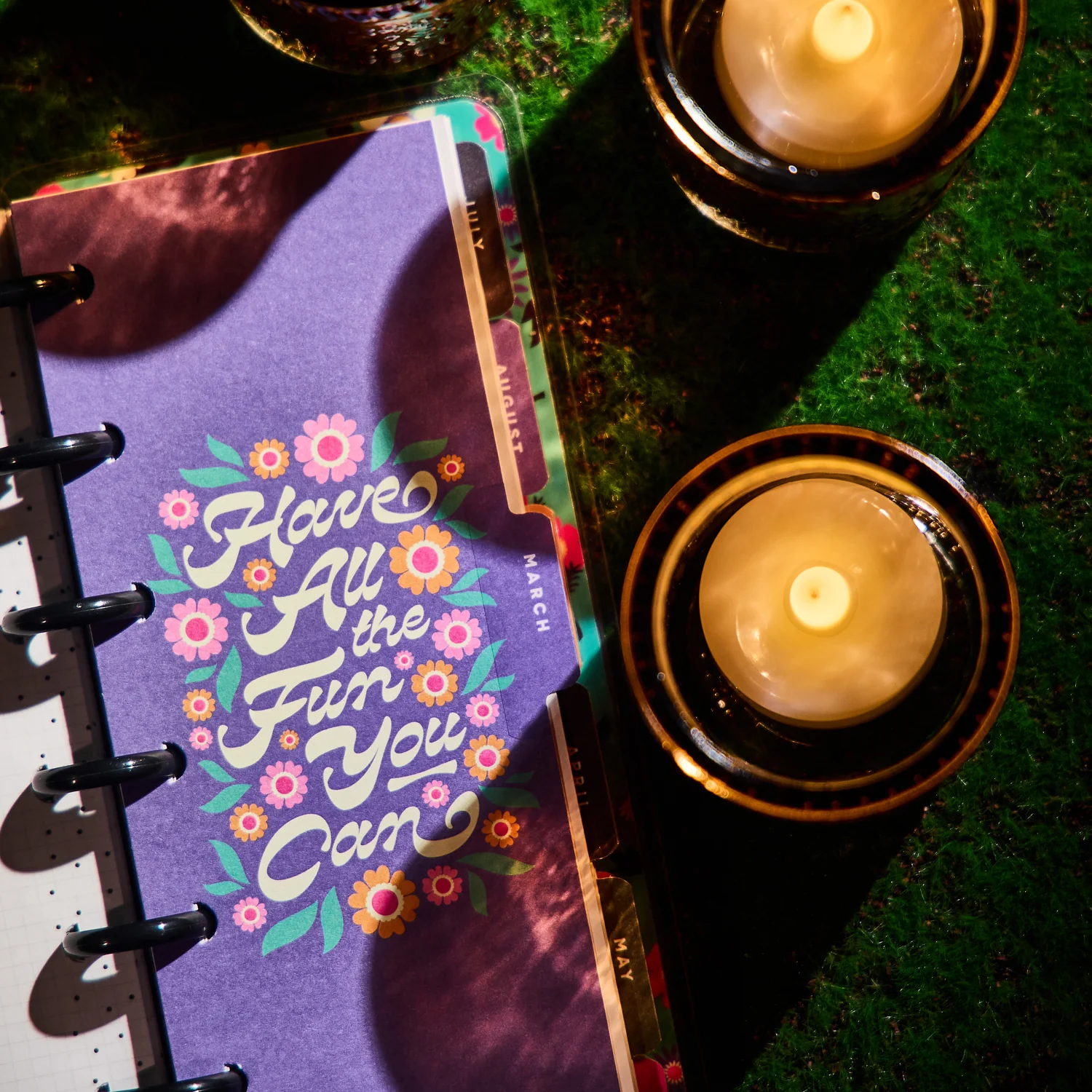2026 Florescent Florals Customizable Planner - Skinny Mini Horizontal Layout - 12 Months - Image 2