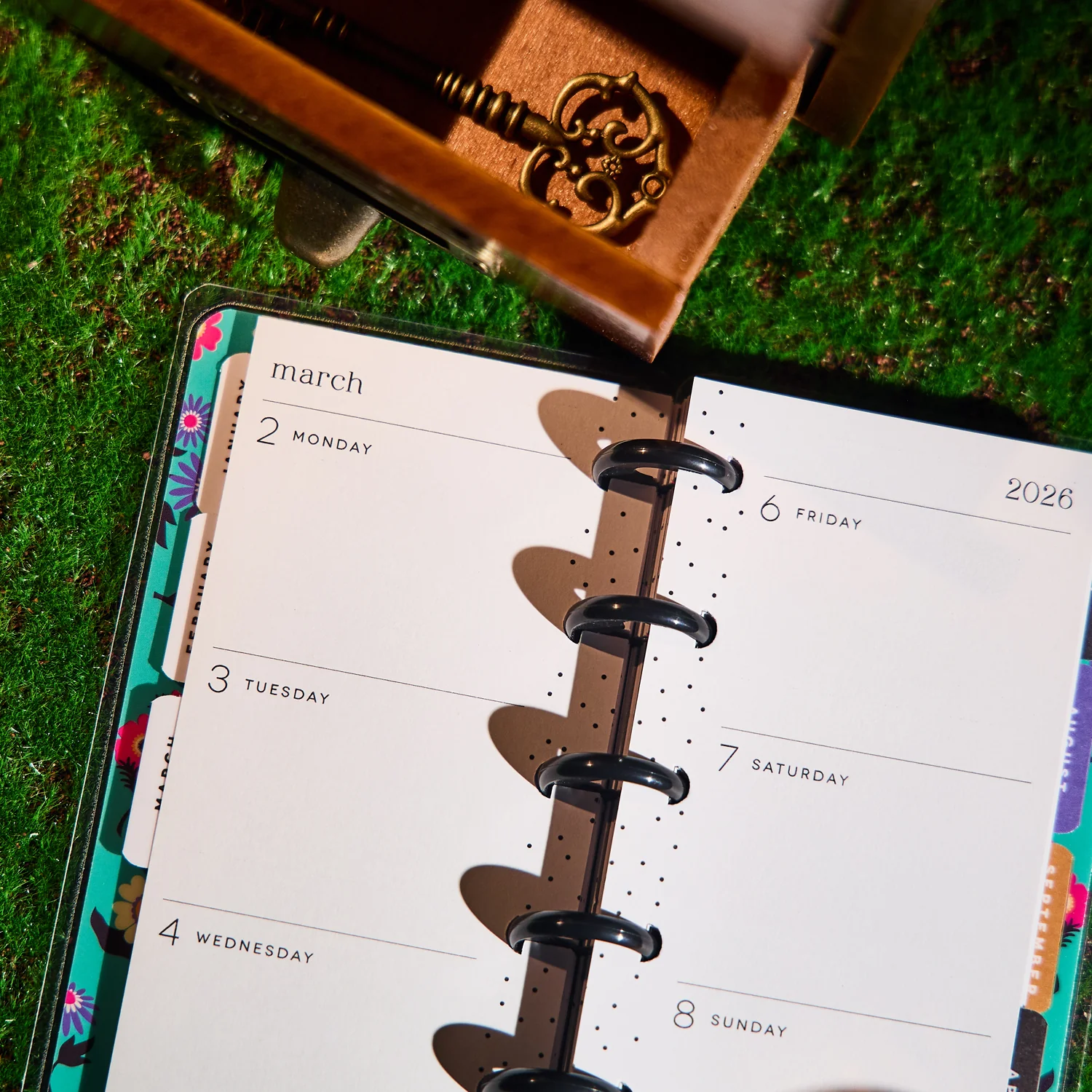 2026 Florescent Florals Customizable Planner - Skinny Mini Horizontal Layout - 12 Months - Image 7