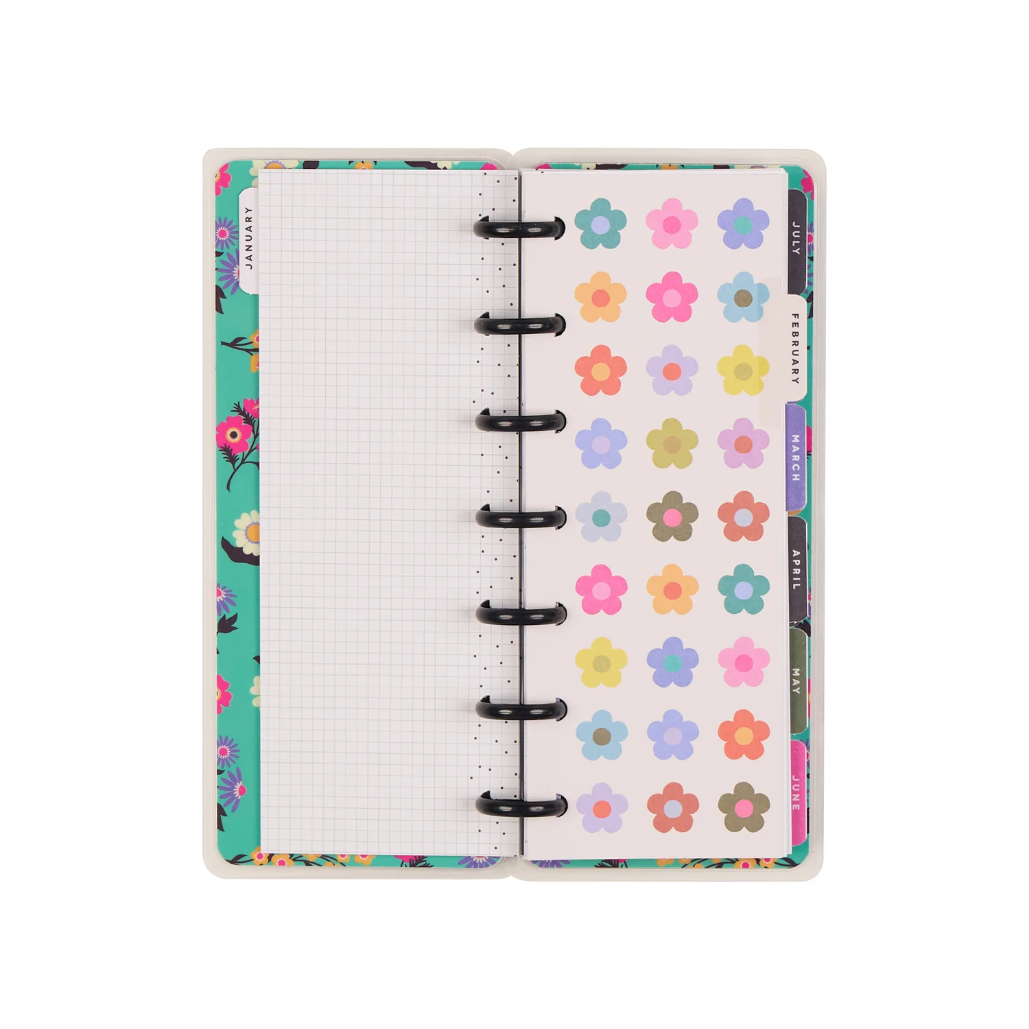 2026 Florescent Florals Customizable Planner - Skinny Mini Horizontal Layout - 12 Months - Image 8