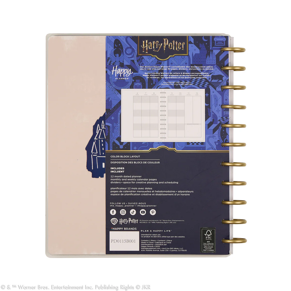 2026 Harry Potter Enchanted Grounds Customizable Planner - Big Color Block Layout - 12 Months - Image 22