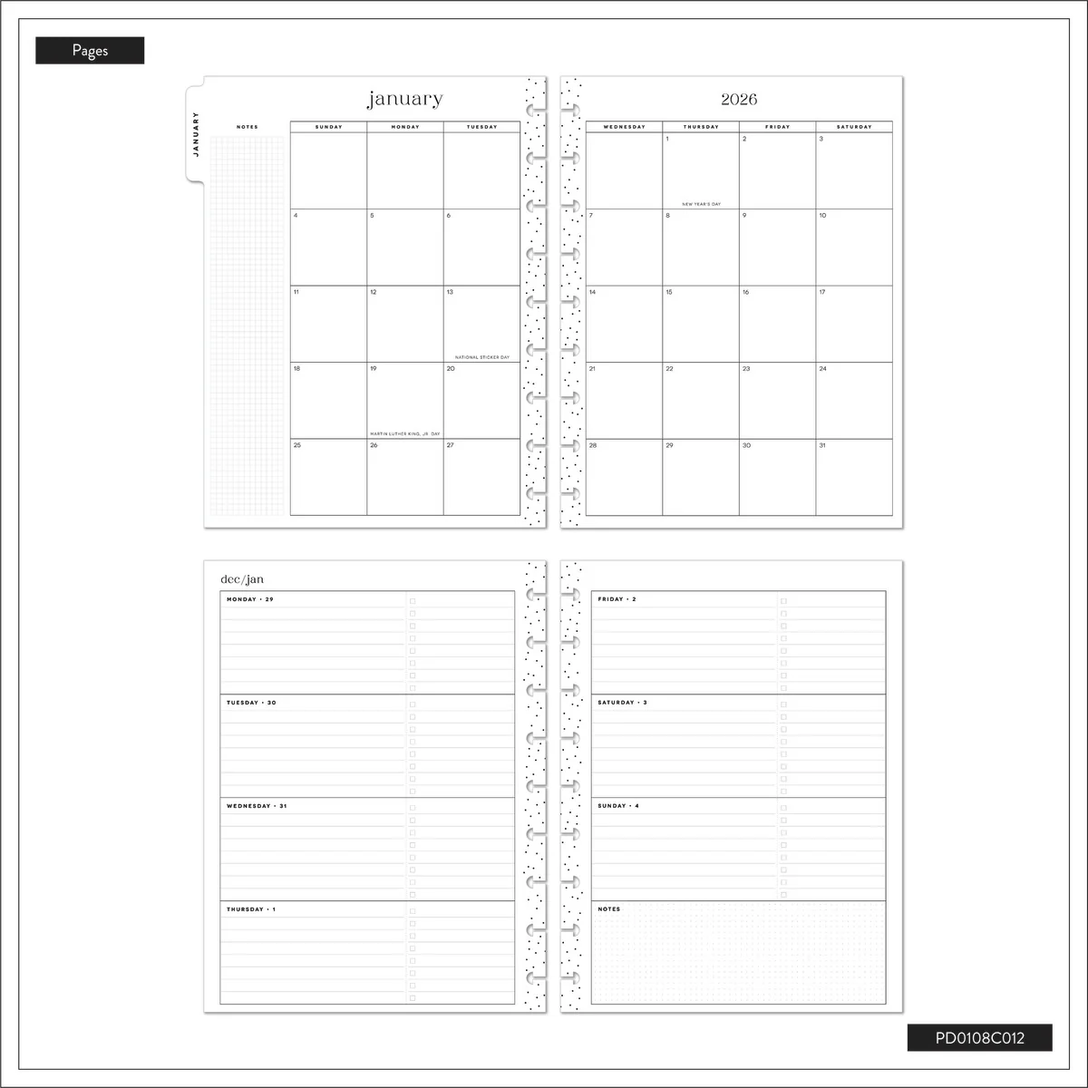 2026 Heritage Charm Customizable Planner - Classic Horizontal Layout - 12 Months - Image 20