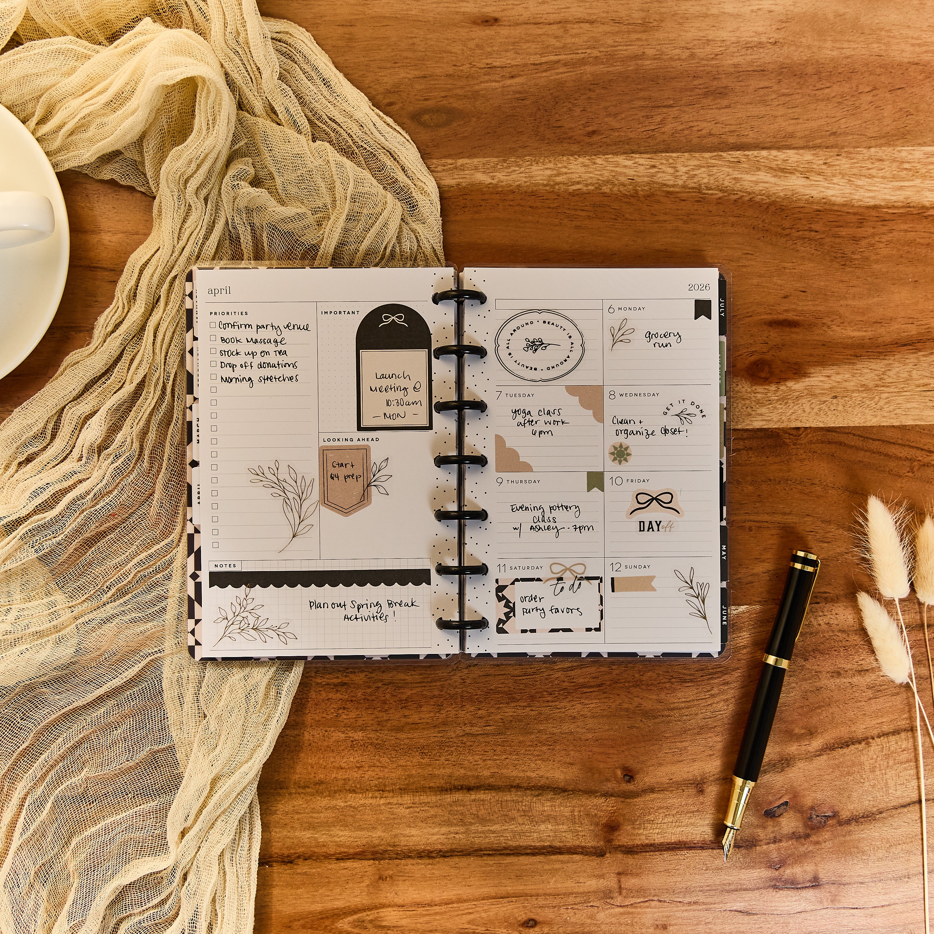 2026 Heritage Charm Customizable Planner - Mini Dashboard Layout - 12 Months - Image 4
