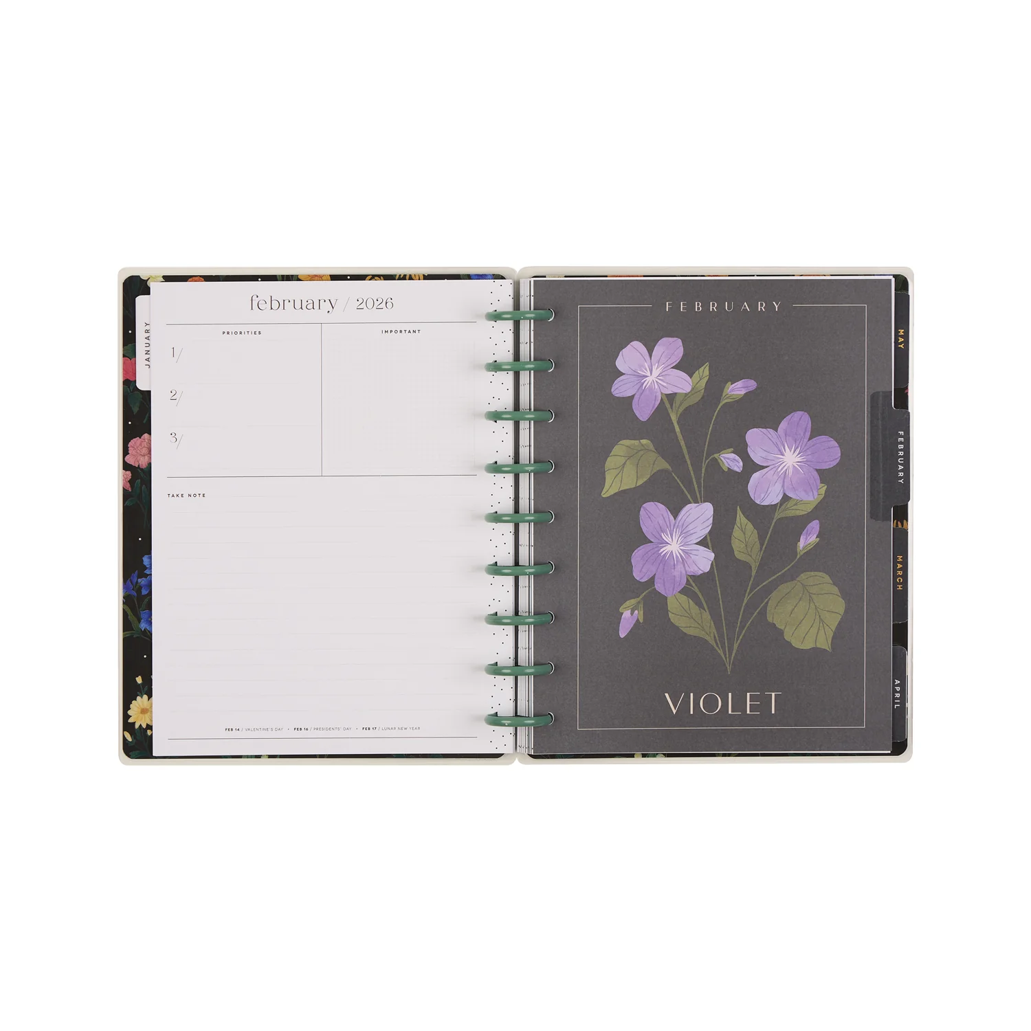2026 Noir Garden Customizable Planner - Classic Horizontal Layout - 12 Months - Image 12