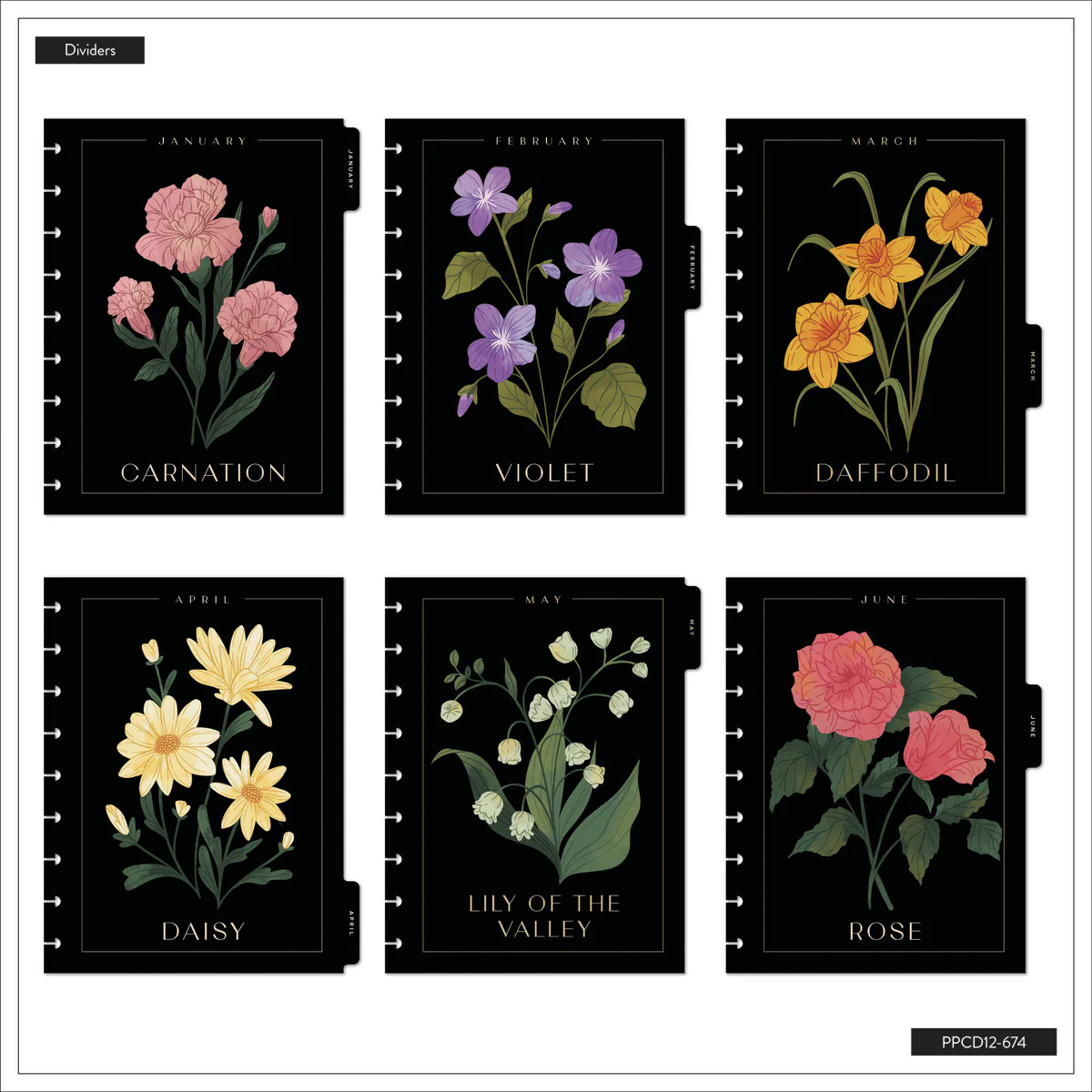 2026 Noir Garden Customizable Planner - Classic Horizontal Layout - 12 Months - Image 15