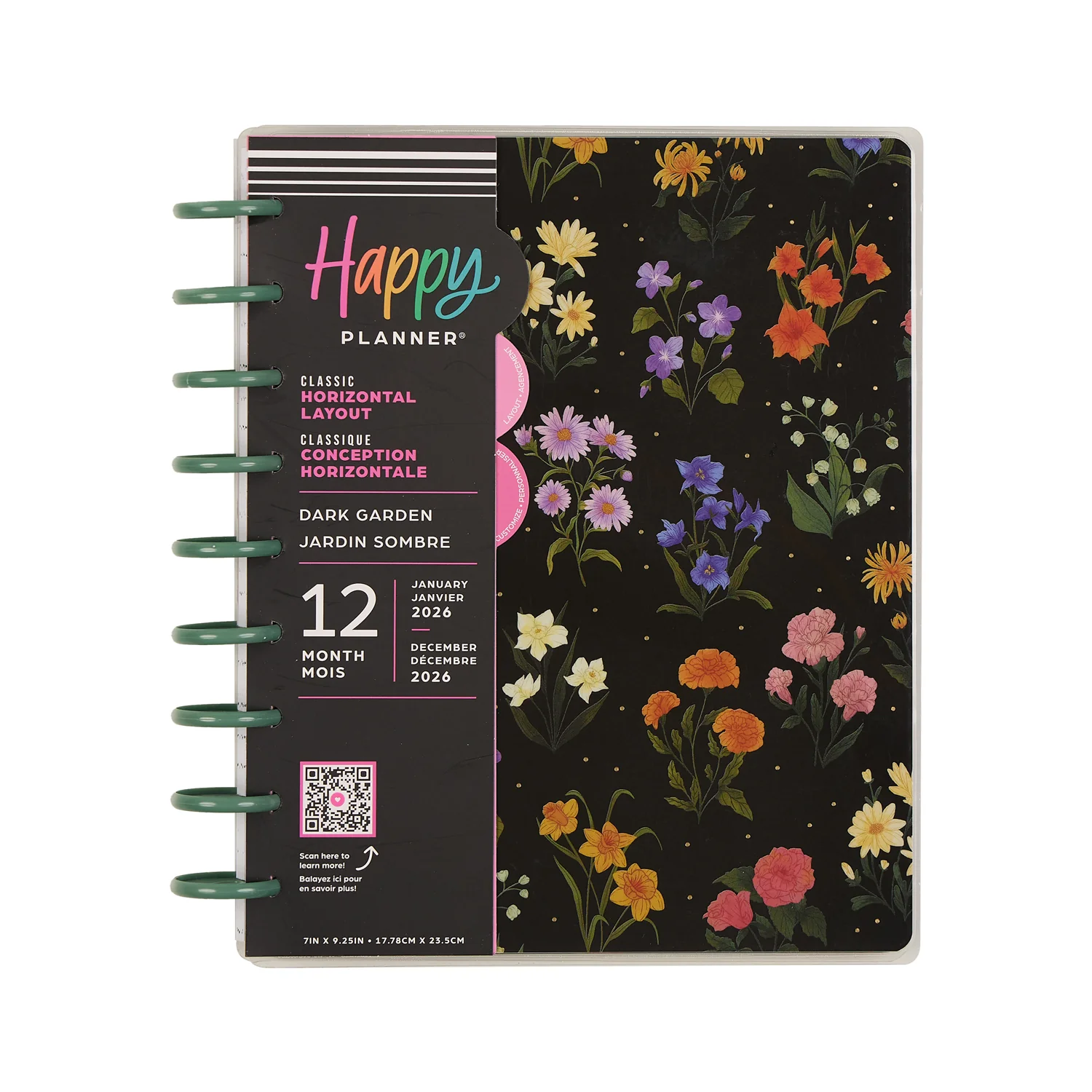 2026 Noir Garden Customizable Planner - Classic Horizontal Layout - 12 Months - Image 18