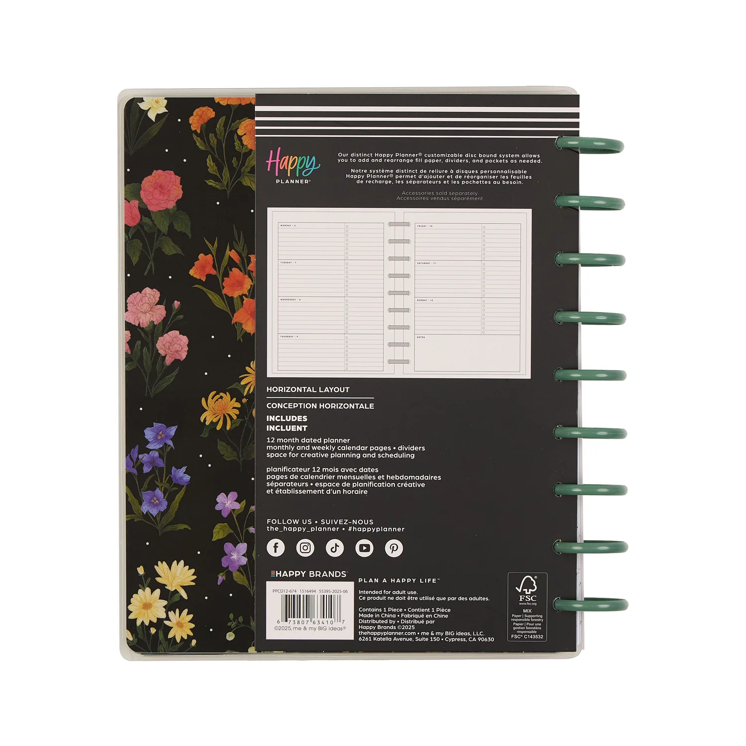 2026 Noir Garden Customizable Planner - Classic Horizontal Layout - 12 Months - Image 20