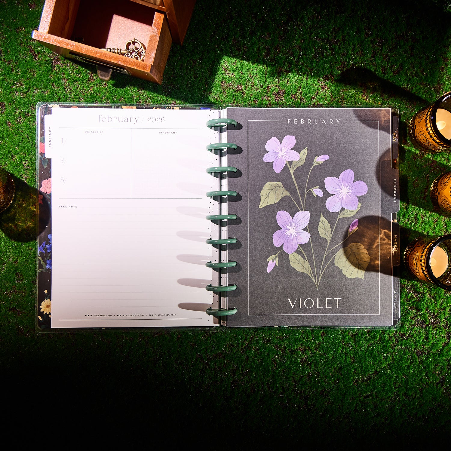 2026 Noir Garden Customizable Planner - Classic Horizontal Layout - 12 Months - Image 8
