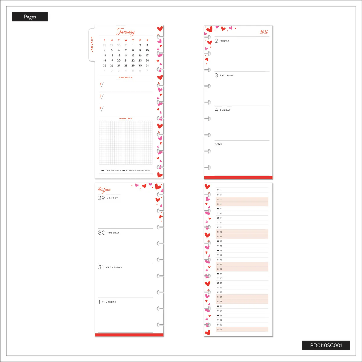 2026 Seasonal Charm Customizable Planner - Skinny Classic Horizontal Layout - 12 Months - Image 15