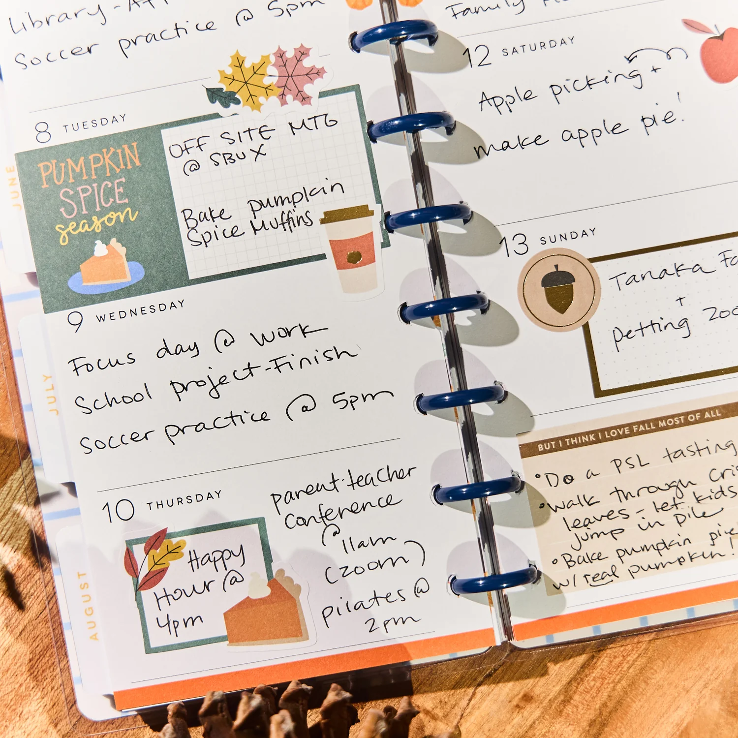 2026 Seasonal Charm Customizable Planner - Skinny Classic Horizontal Layout - 12 Months - Image 4