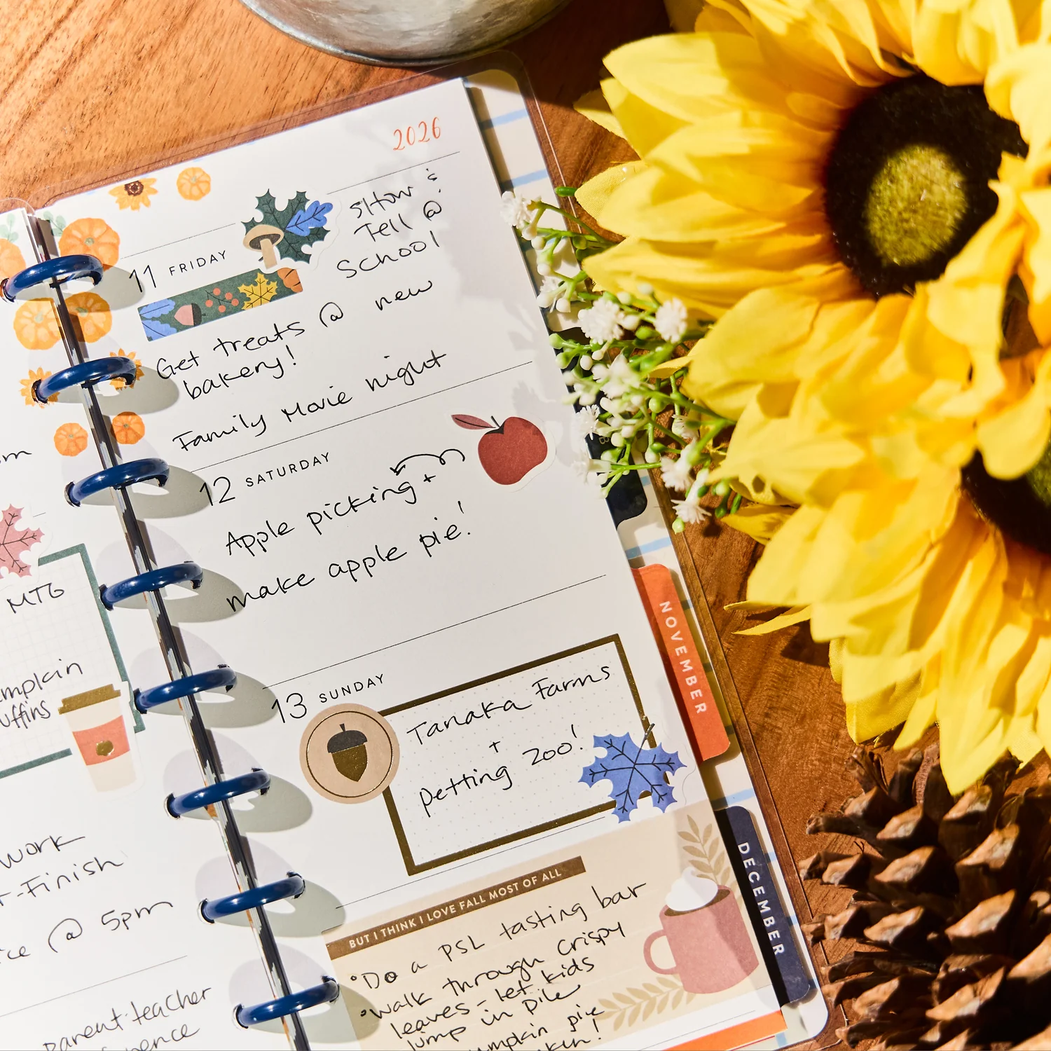 2026 Seasonal Charm Customizable Planner - Skinny Classic Horizontal Layout - 12 Months - Image 6