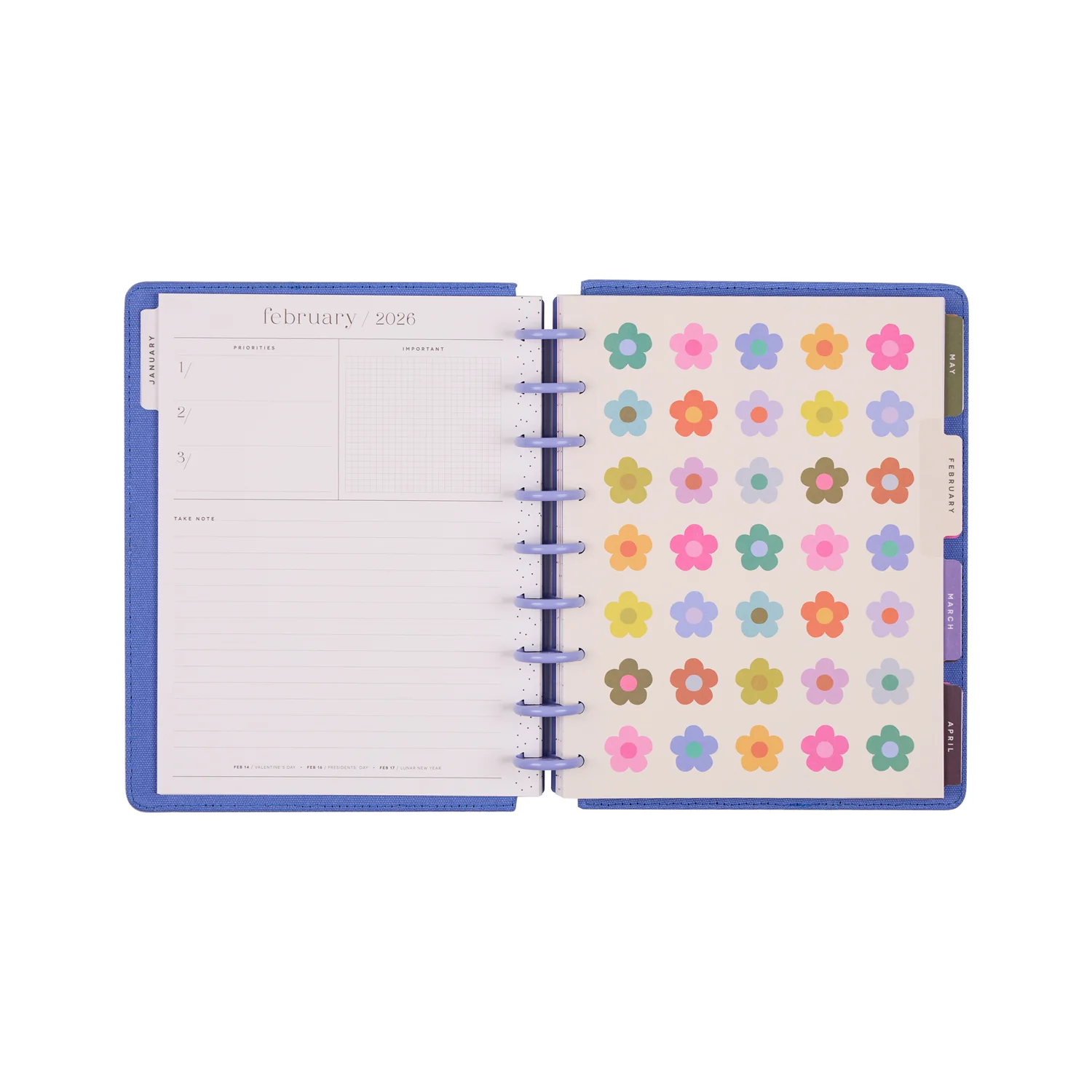 2026 SPECIALTY Florescent Florals Customizable Planner - Classic Vertical Layout - 12 Months - Image 13