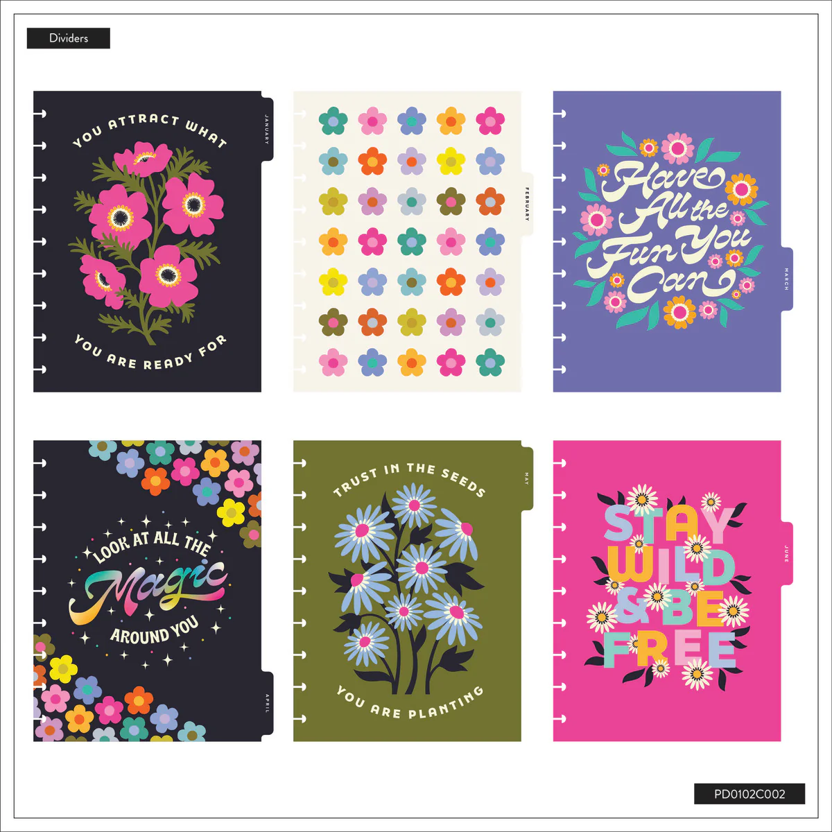 2026 SPECIALTY Florescent Florals Customizable Planner - Classic Vertical Layout - 12 Months - Image 16