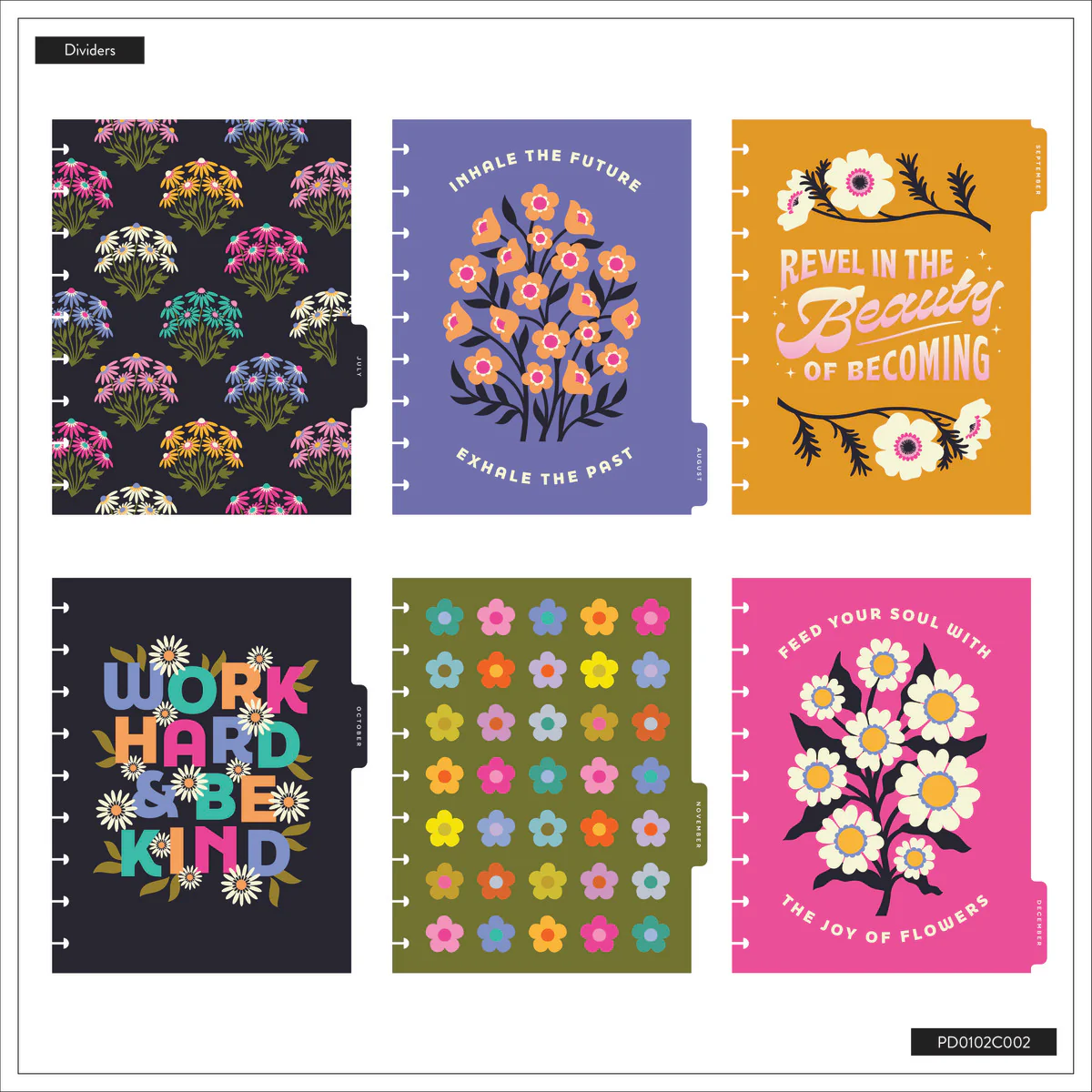 2026 SPECIALTY Florescent Florals Customizable Planner - Classic Vertical Layout - 12 Months - Image 17