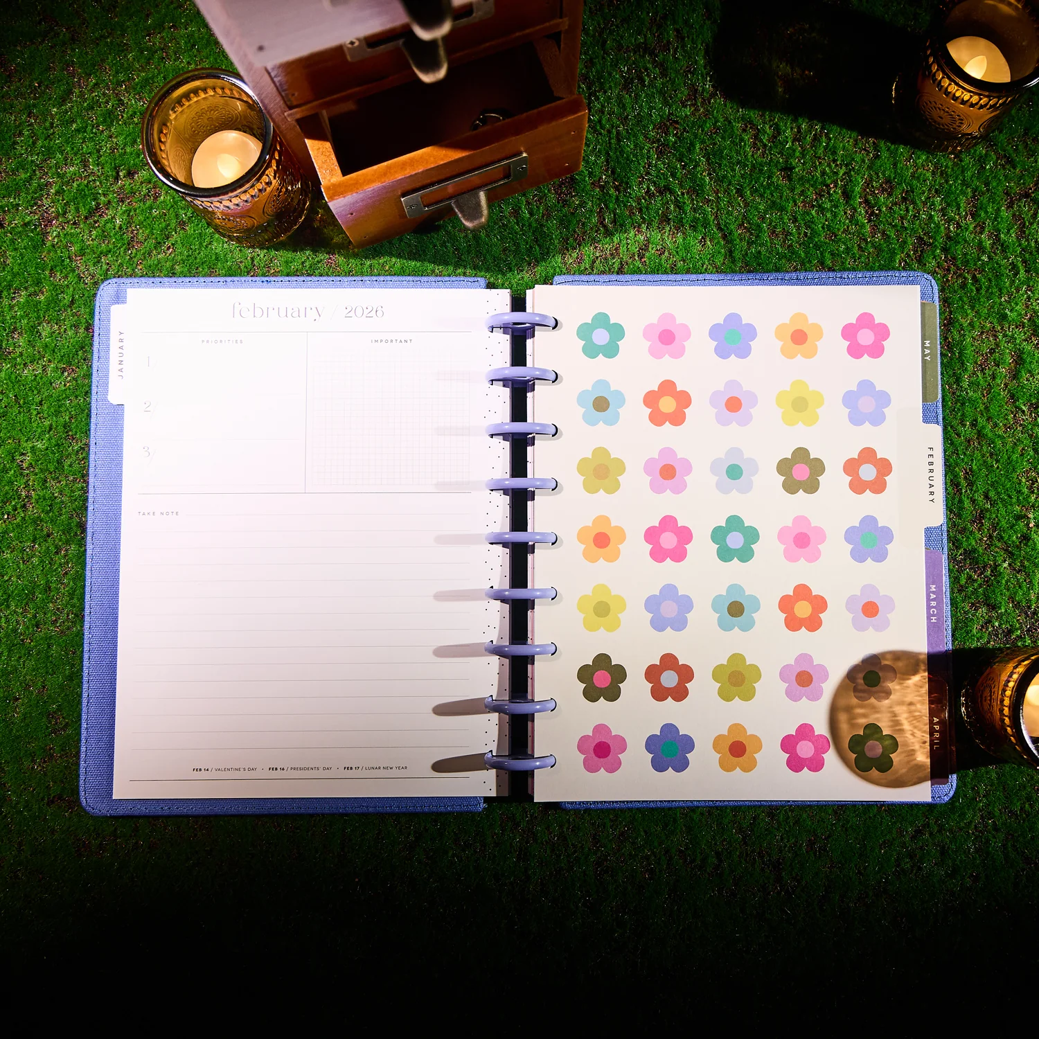 2026 SPECIALTY Florescent Florals Customizable Planner - Classic Vertical Layout - 12 Months - Image 8