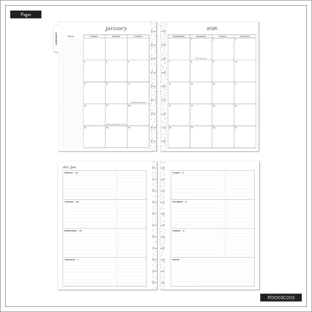 2026 SPECIALTY Pop Splash Customizable Planner - Classic Horizontal Layout - 12 Months - Image 21