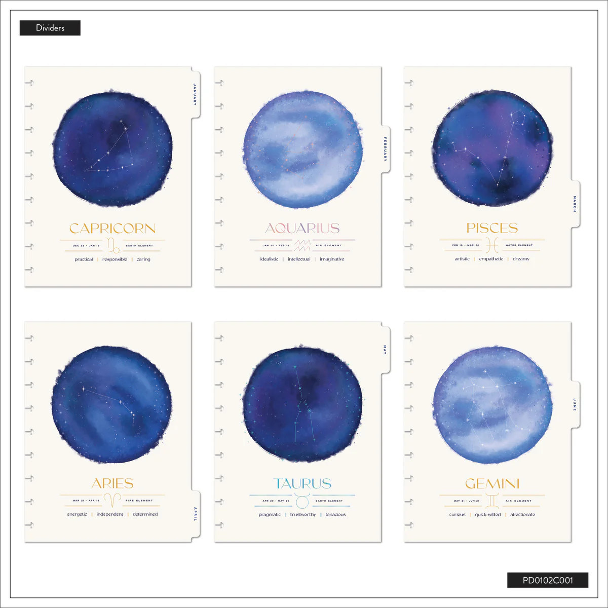 2026 SPECIALTY Star Signs Customizable Planner - Classic Horizontal Layout - 12 Months - Image 14