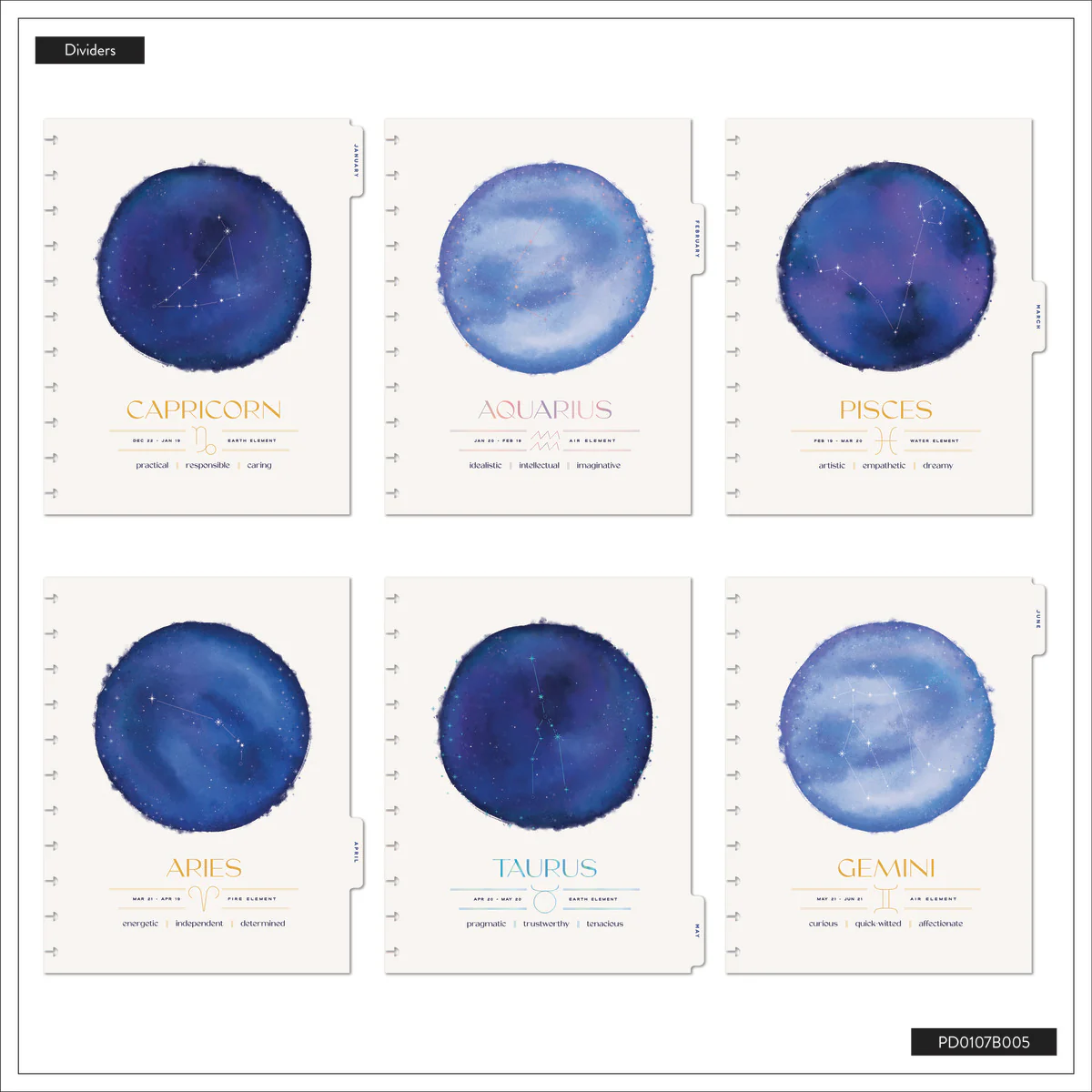 2026 Star Signs Customizable Planner - Big Vertical Layout - 12 Months - Image 16