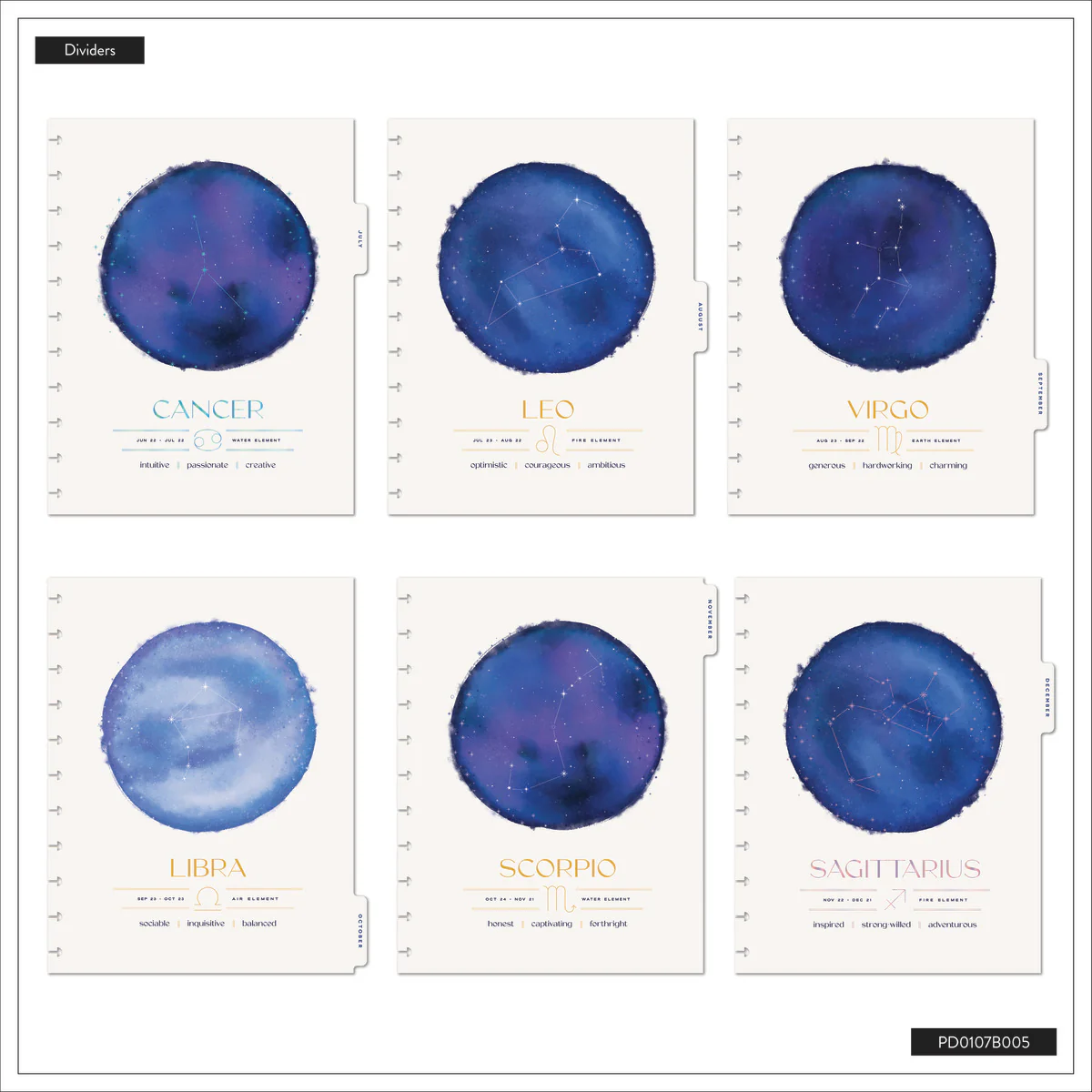 2026 Star Signs Customizable Planner - Big Vertical Layout - 12 Months - Image 17