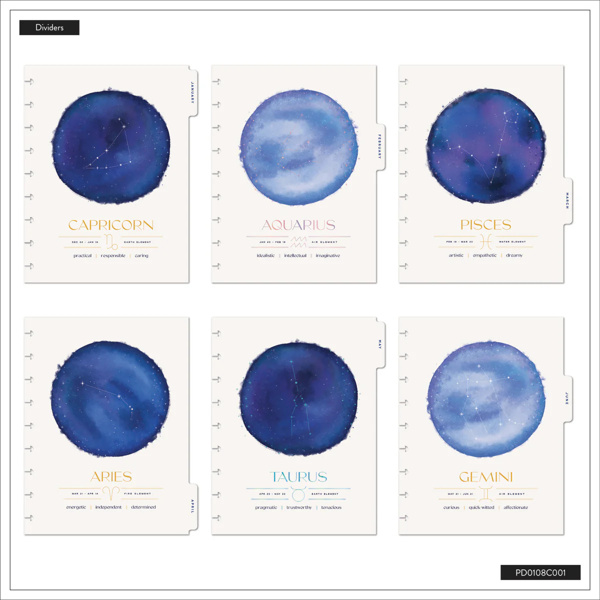 2026 Star Signs Customizable Planner - Classic Vertical Layout - 12 Months - Image 15