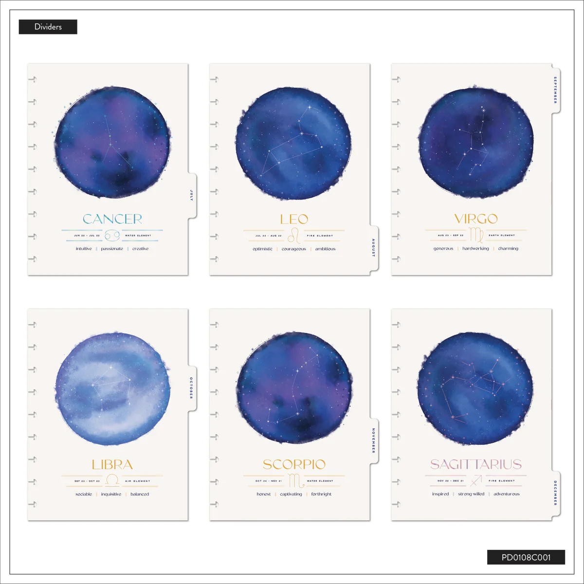 2026 Star Signs Customizable Planner - Classic Vertical Layout - 12 Months - Image 16