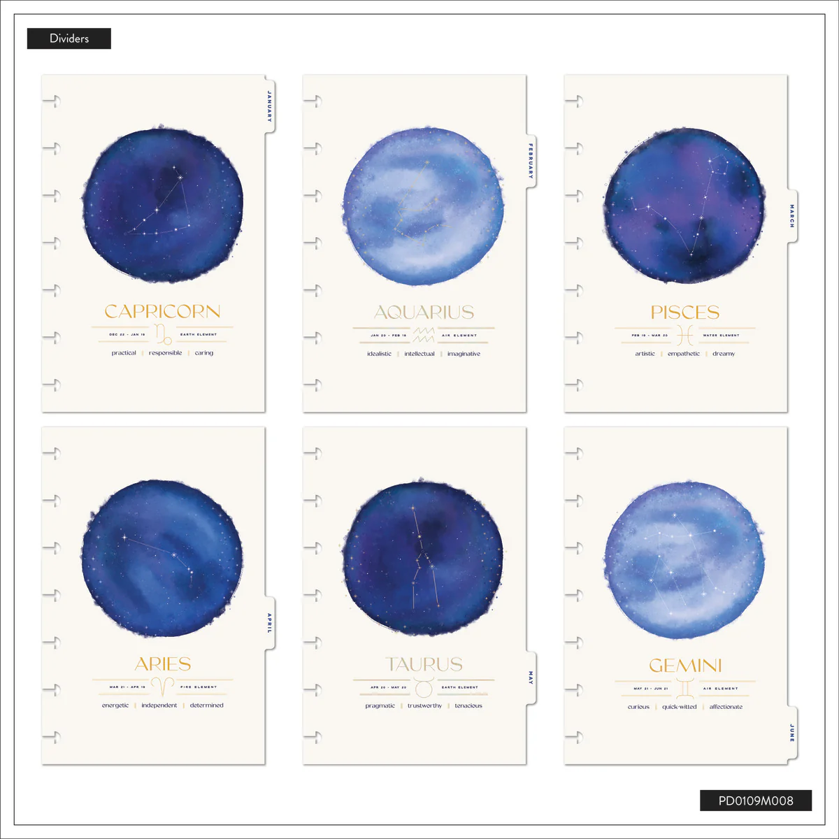 2026 Star Signs Customizable Planner - Mini Dashboard Layout - 12 Months - Image 15
