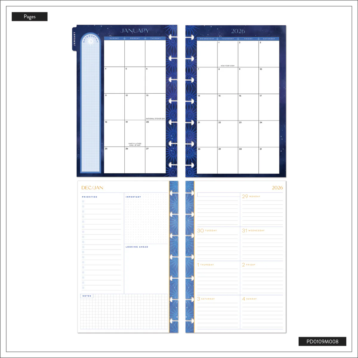 2026 Star Signs Customizable Planner - Mini Dashboard Layout - 12 Months - Image 17
