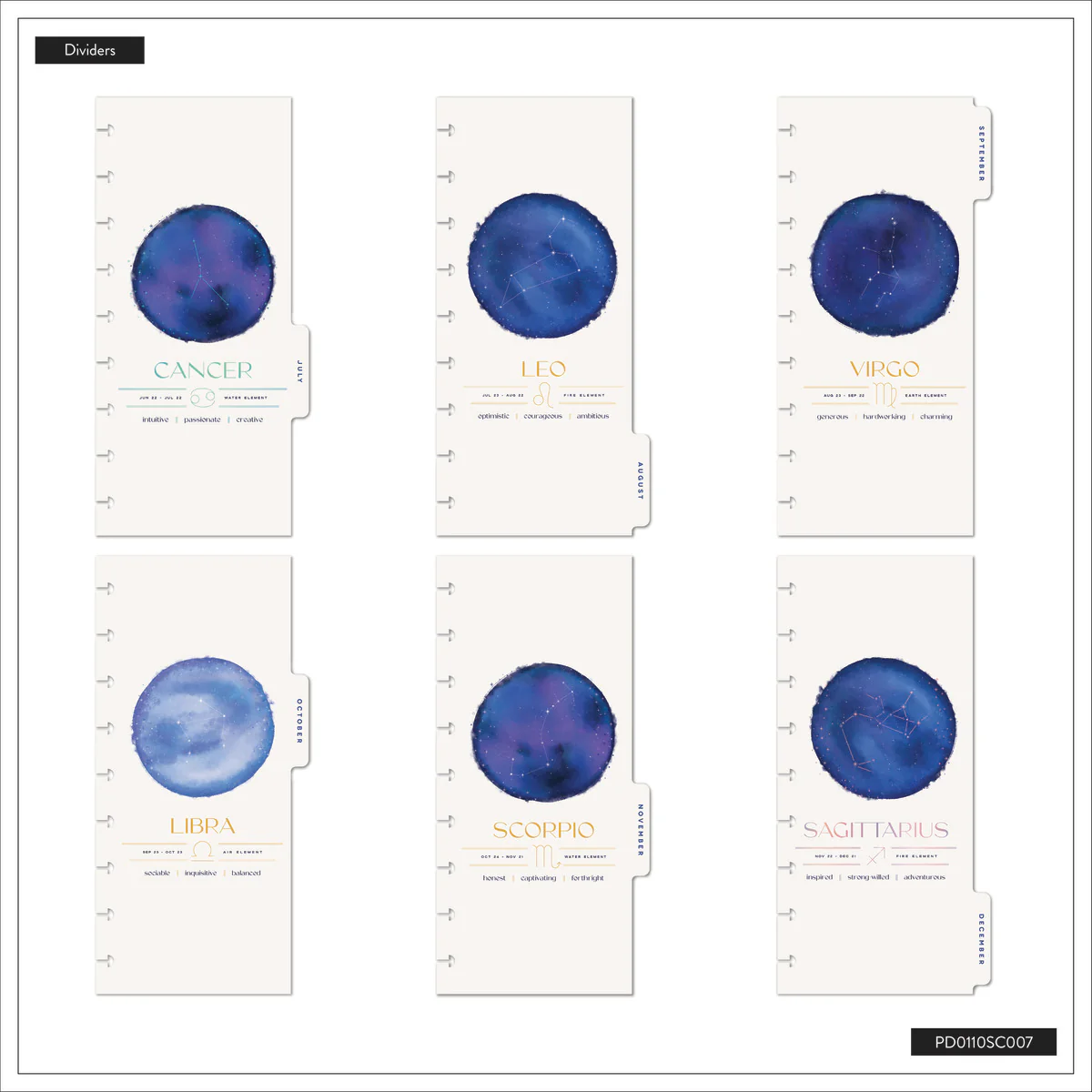 2026 Star Signs Customizable Planner - Skinny Classic Horizontal Layout - 12 Months - Image 18