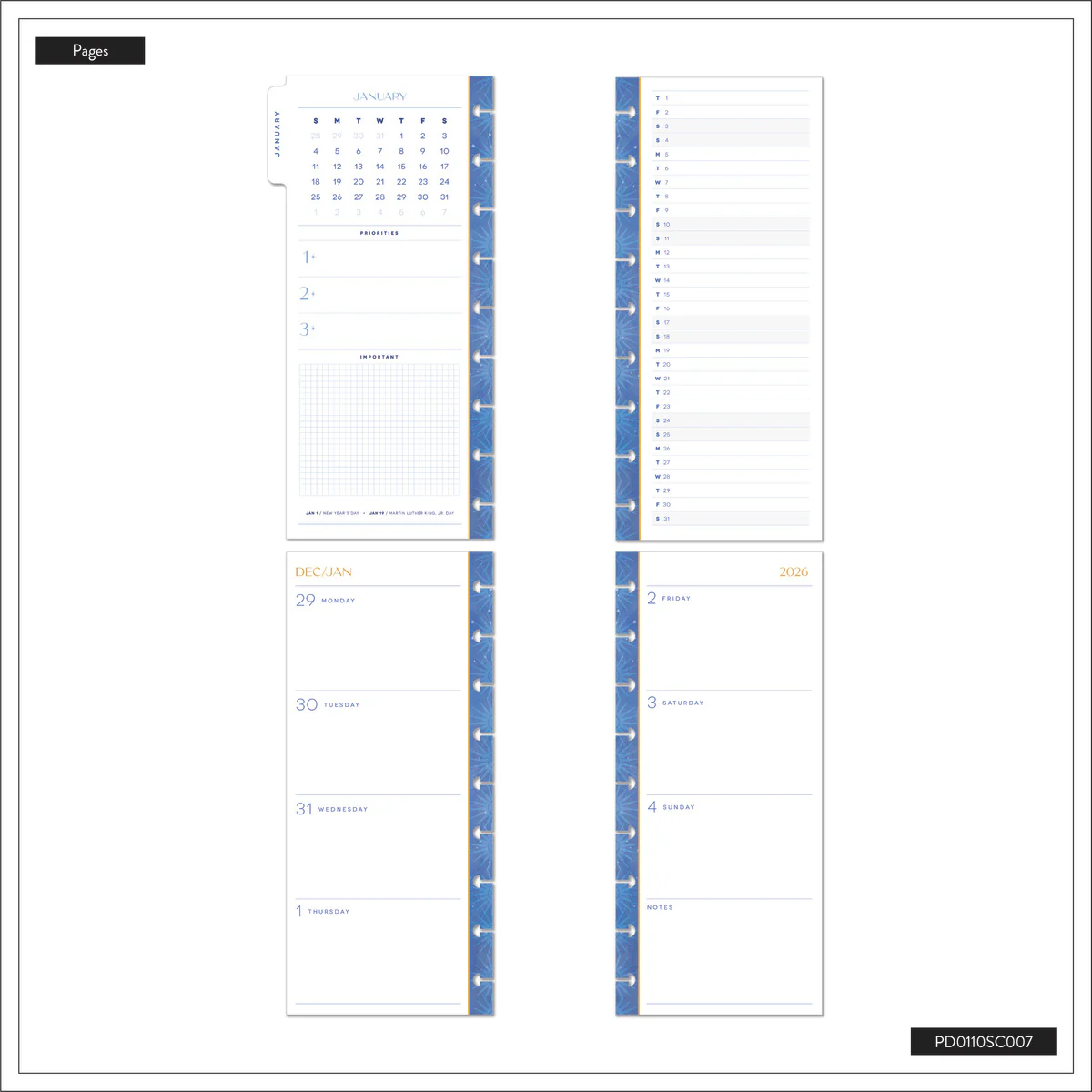 2026 Star Signs Customizable Planner - Skinny Classic Horizontal Layout - 12 Months - Image 19