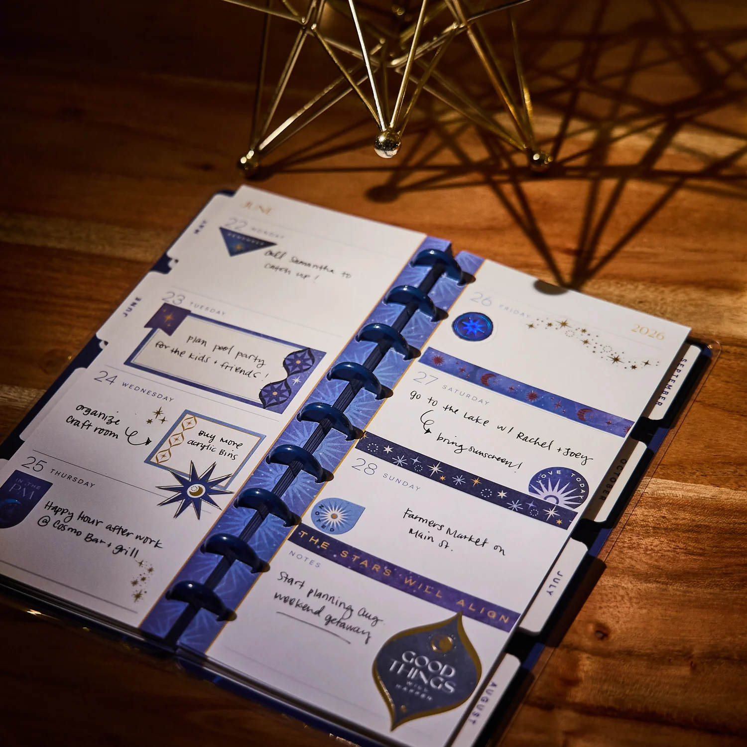 2026 Star Signs Customizable Planner - Skinny Classic Horizontal Layout - 12 Months - Image 6