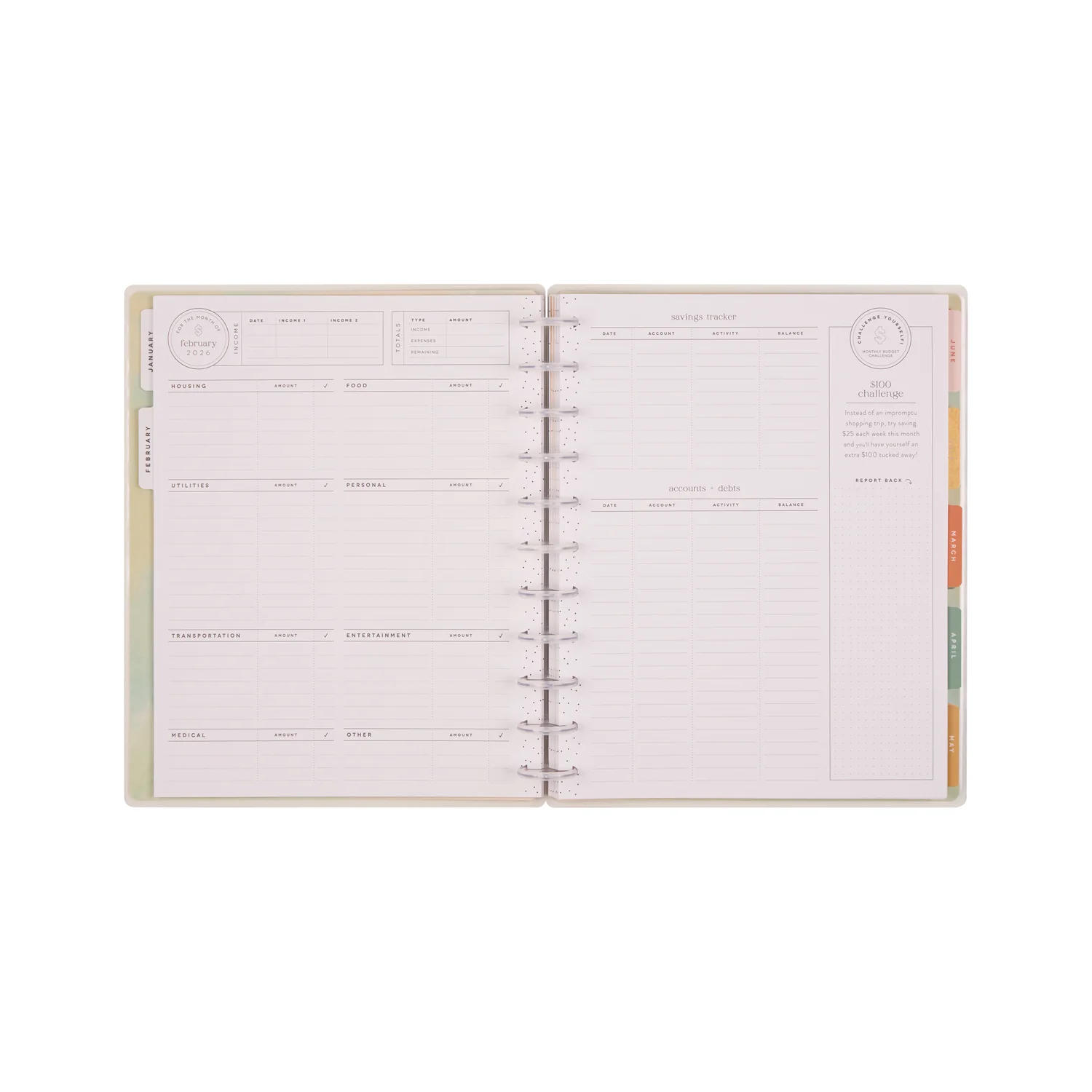 2026 Textured Canvas Customizable Budget Planner - Big Budget Layout - 12 Months - Image 15