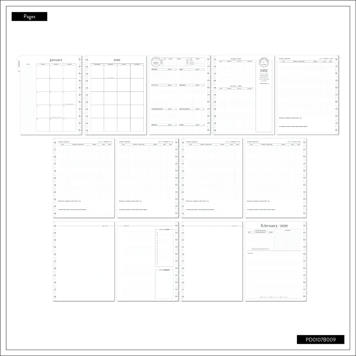 2026 Textured Canvas Customizable Budget Planner - Big Budget Layout - 12 Months - Image 19