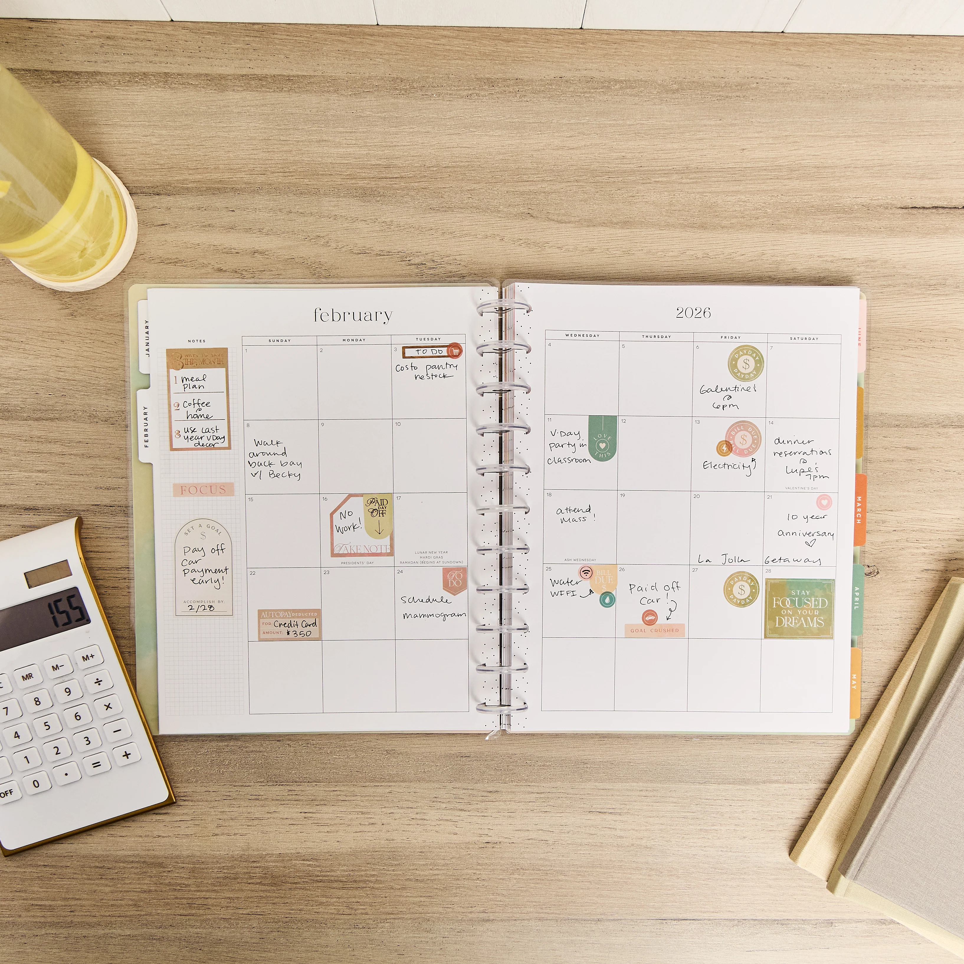 2026 Textured Canvas Customizable Budget Planner - Big Budget Layout - 12 Months - Image 4