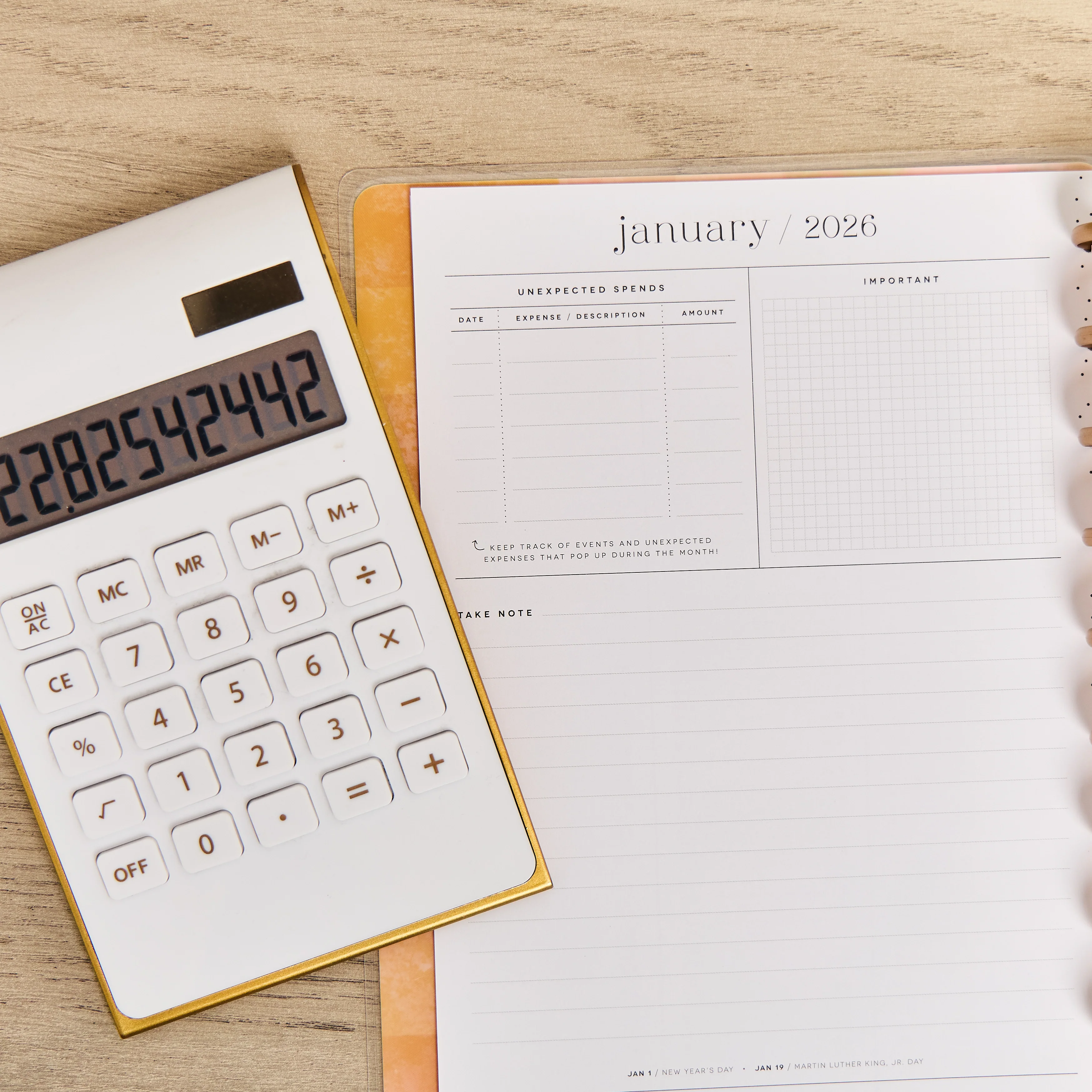 2026 Textured Canvas Customizable Budget Planner - Classic Budget Layout - 12 Months - Image 12
