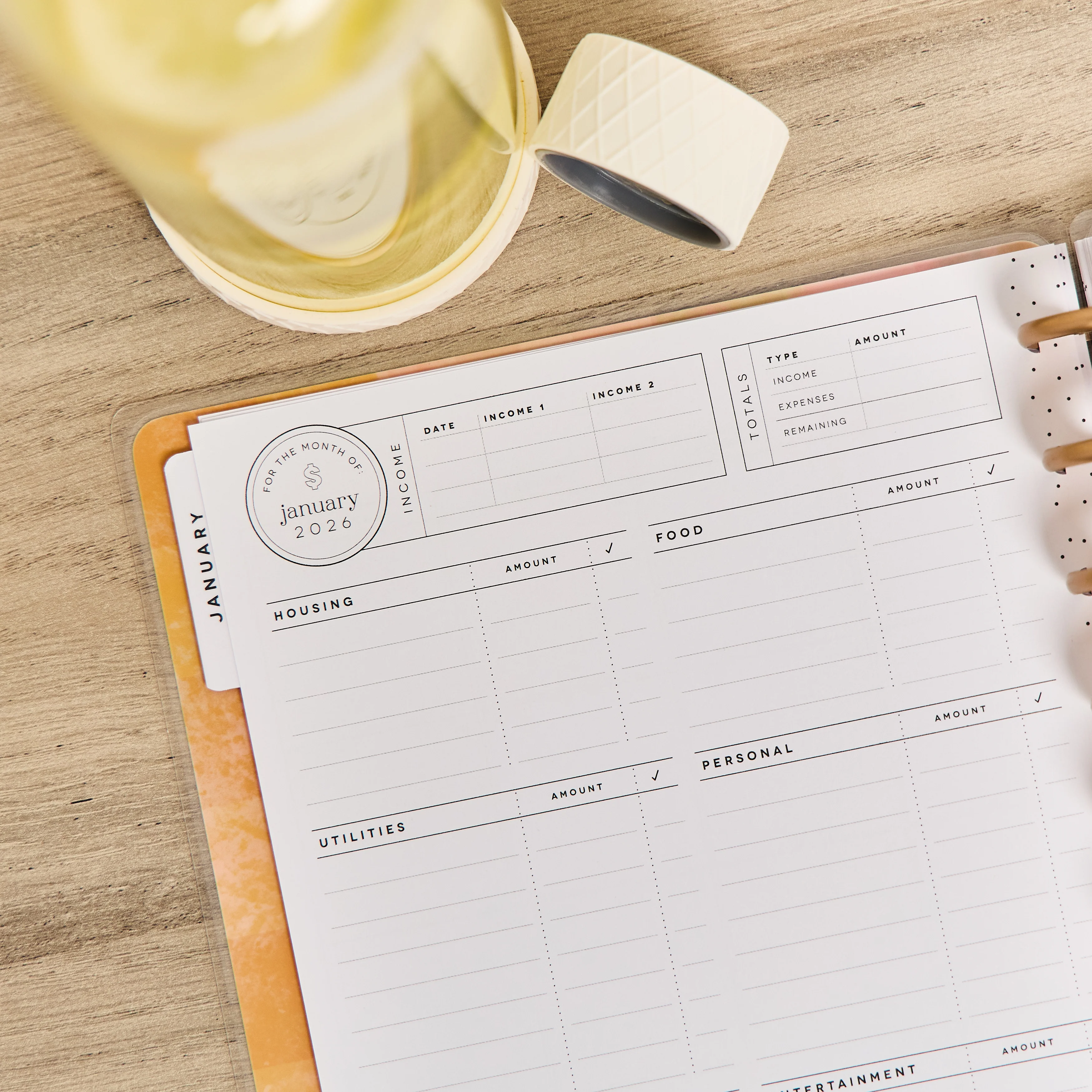 2026 Textured Canvas Customizable Budget Planner - Classic Budget Layout - 12 Months - Image 13