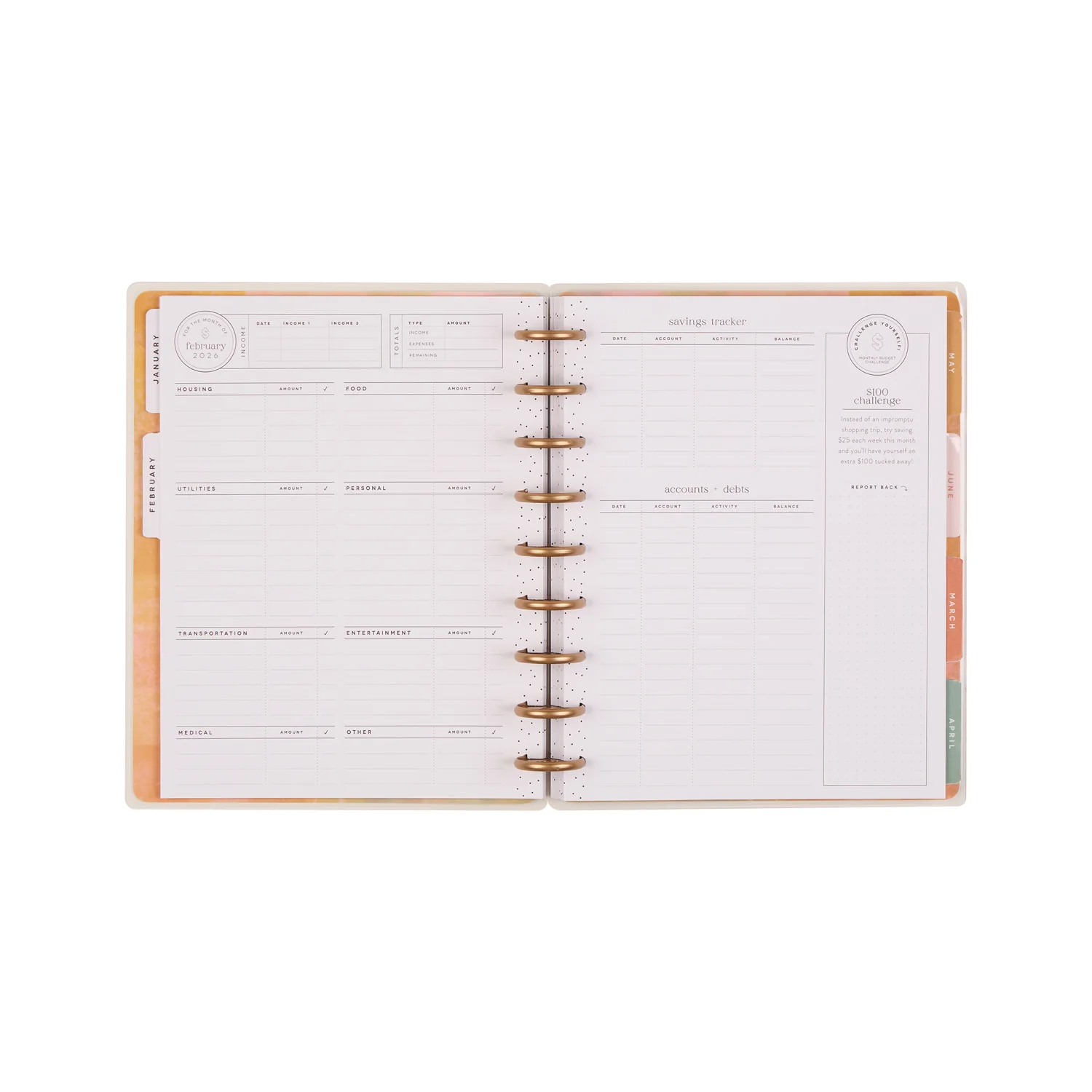 2026 Textured Canvas Customizable Budget Planner - Classic Budget Layout - 12 Months - Image 20