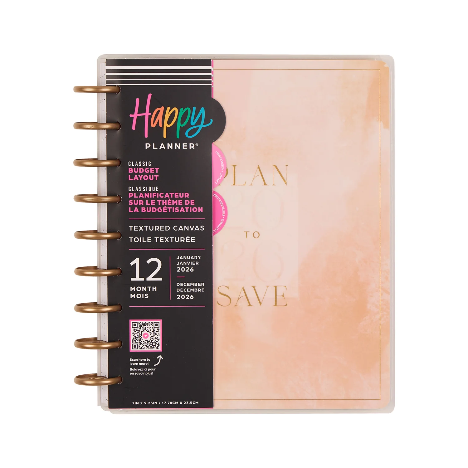 2026 Textured Canvas Customizable Budget Planner - Classic Budget Layout - 12 Months - Image 24