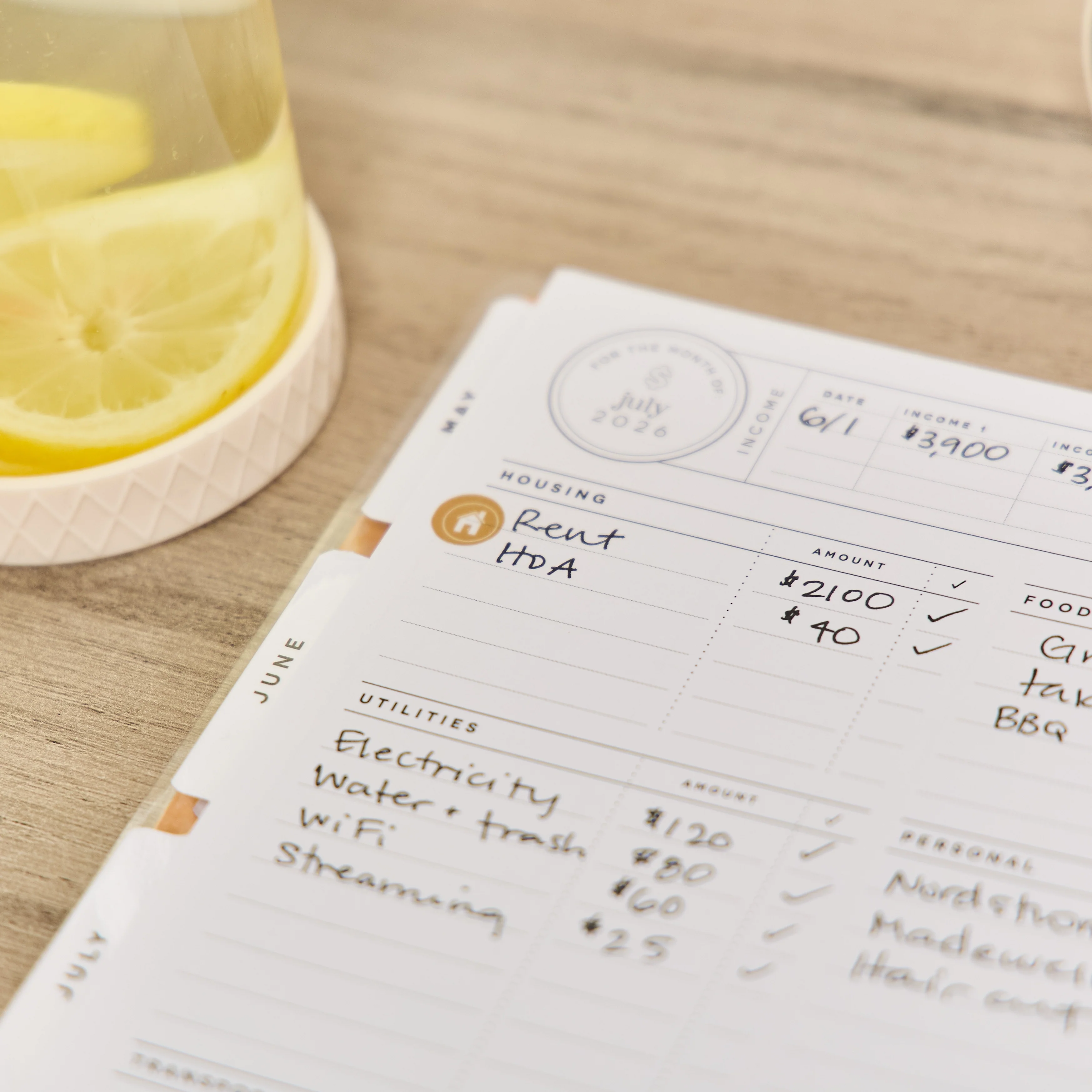 2026 Textured Canvas Customizable Budget Planner - Classic Budget Layout - 12 Months - Image 6