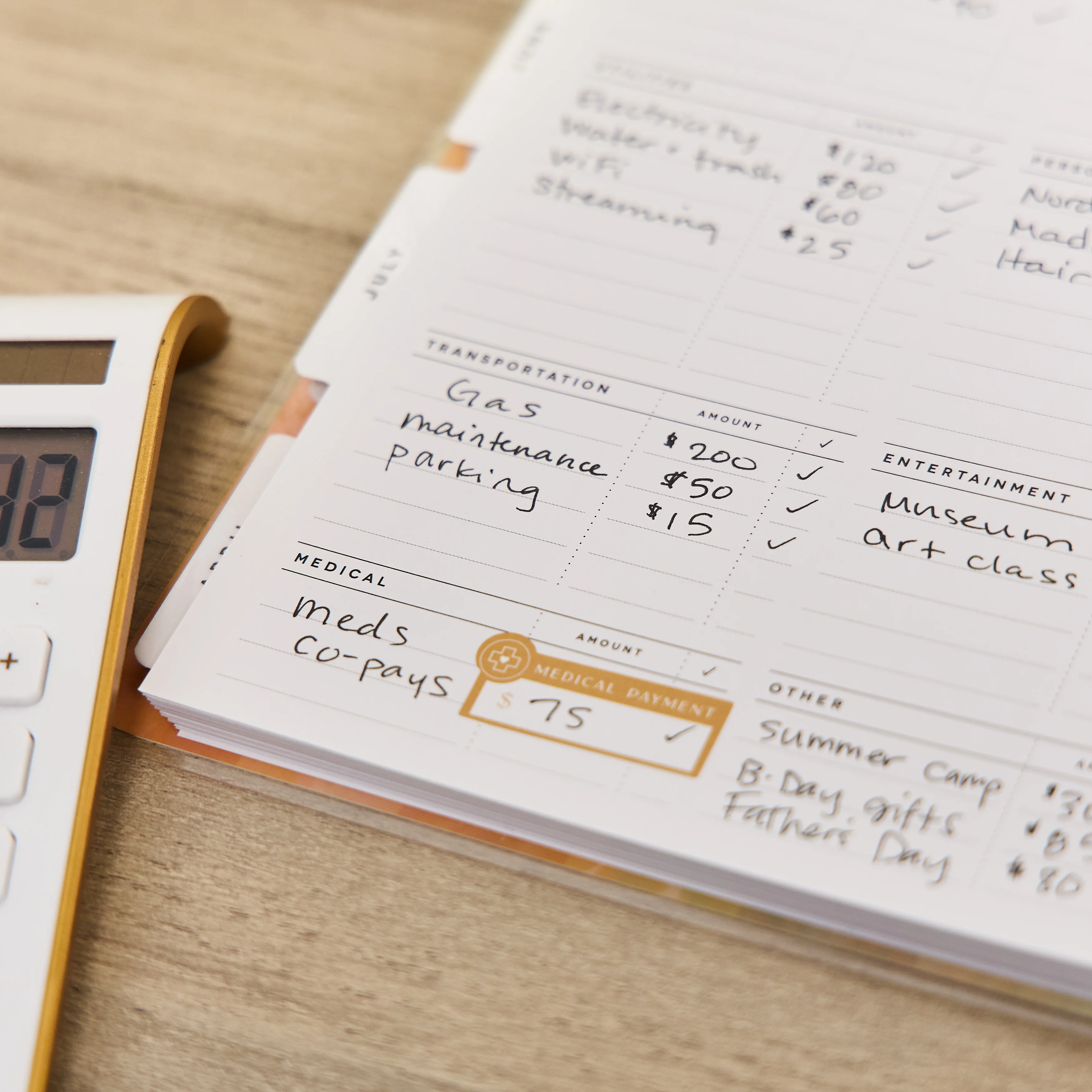 2026 Textured Canvas Customizable Budget Planner - Classic Budget Layout - 12 Months - Image 7