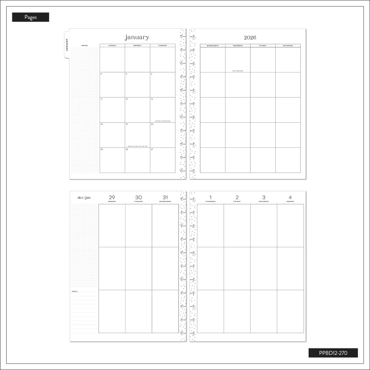 2026 Textured Canvas Customizable Planner - Big Vertical Layout - 12 Months - Image 15