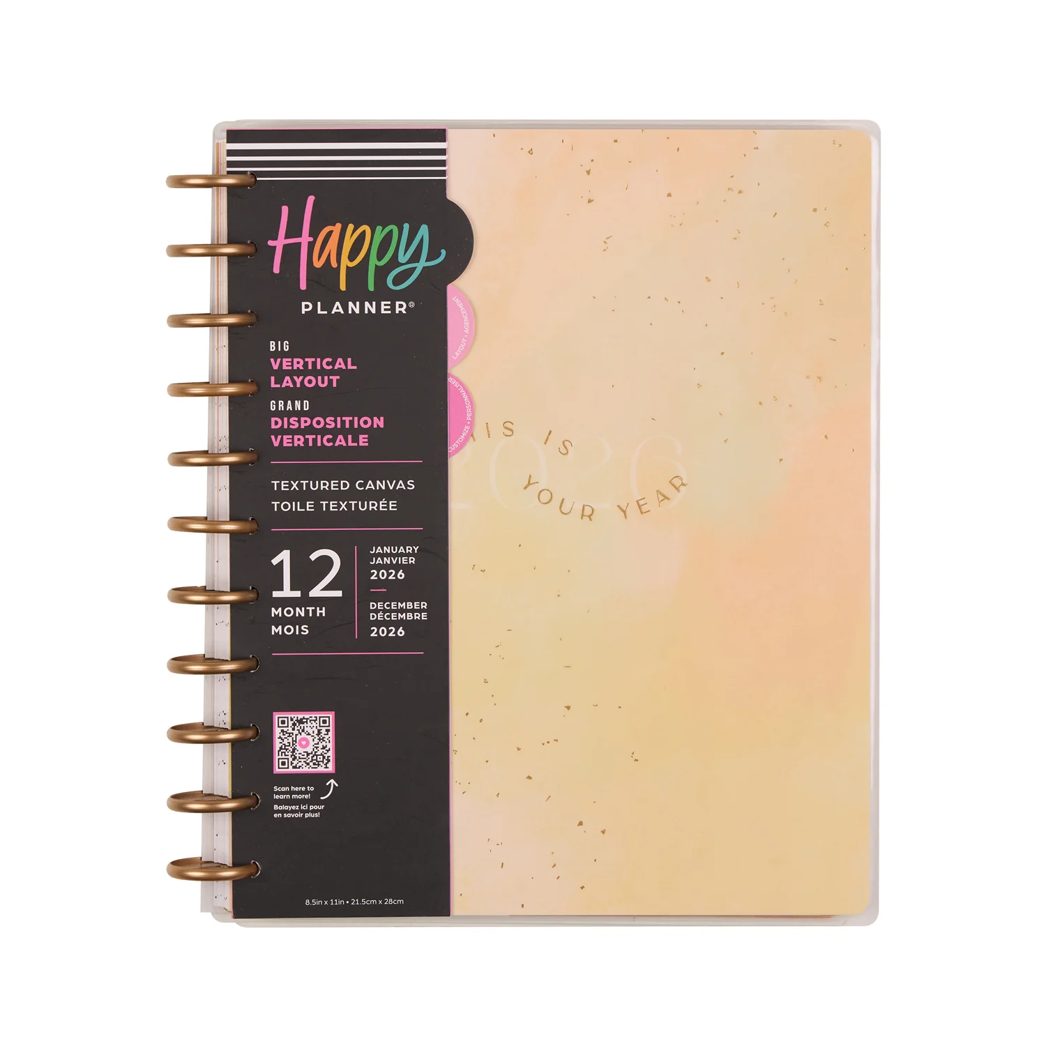2026 Textured Canvas Customizable Planner - Big Vertical Layout - 12 Months - Image 16