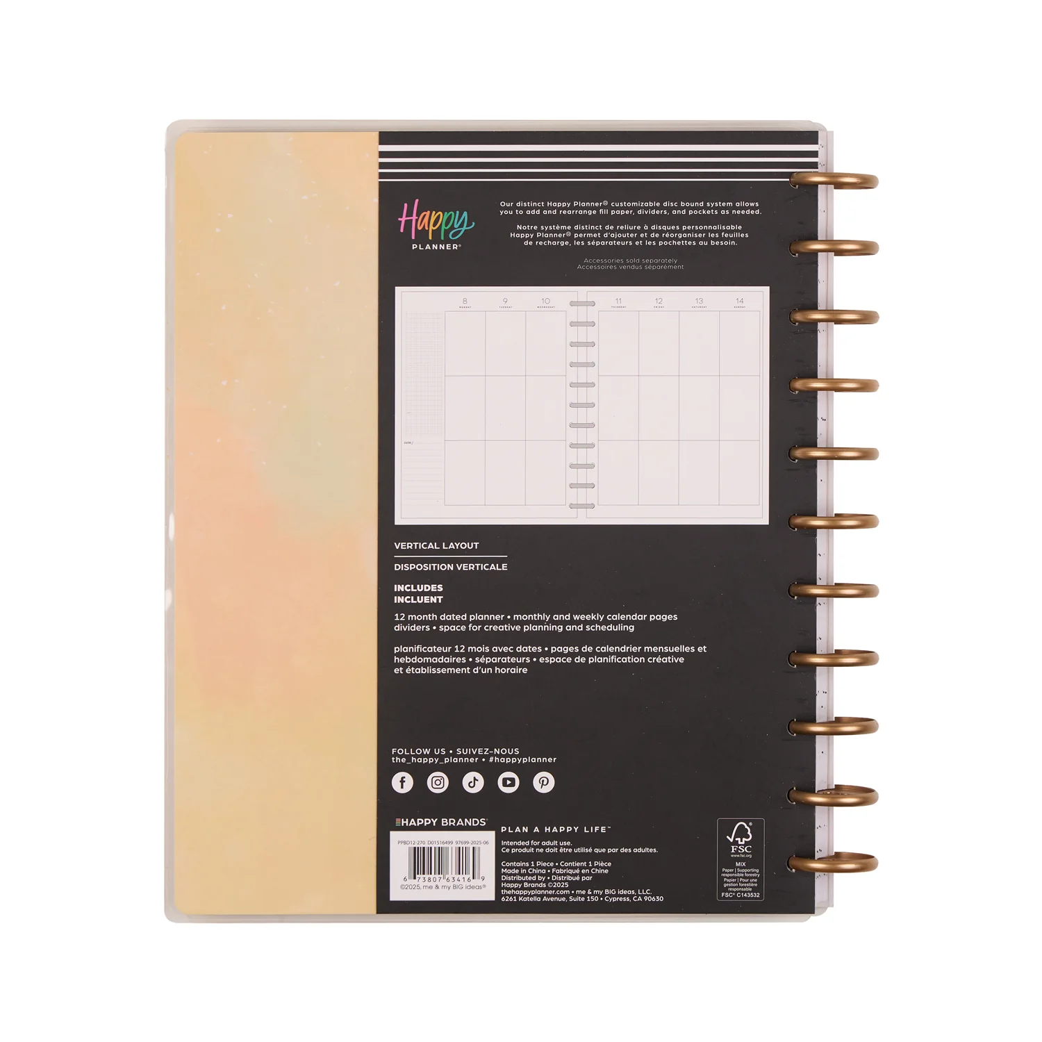 2026 Textured Canvas Customizable Planner - Big Vertical Layout - 12 Months - Image 18