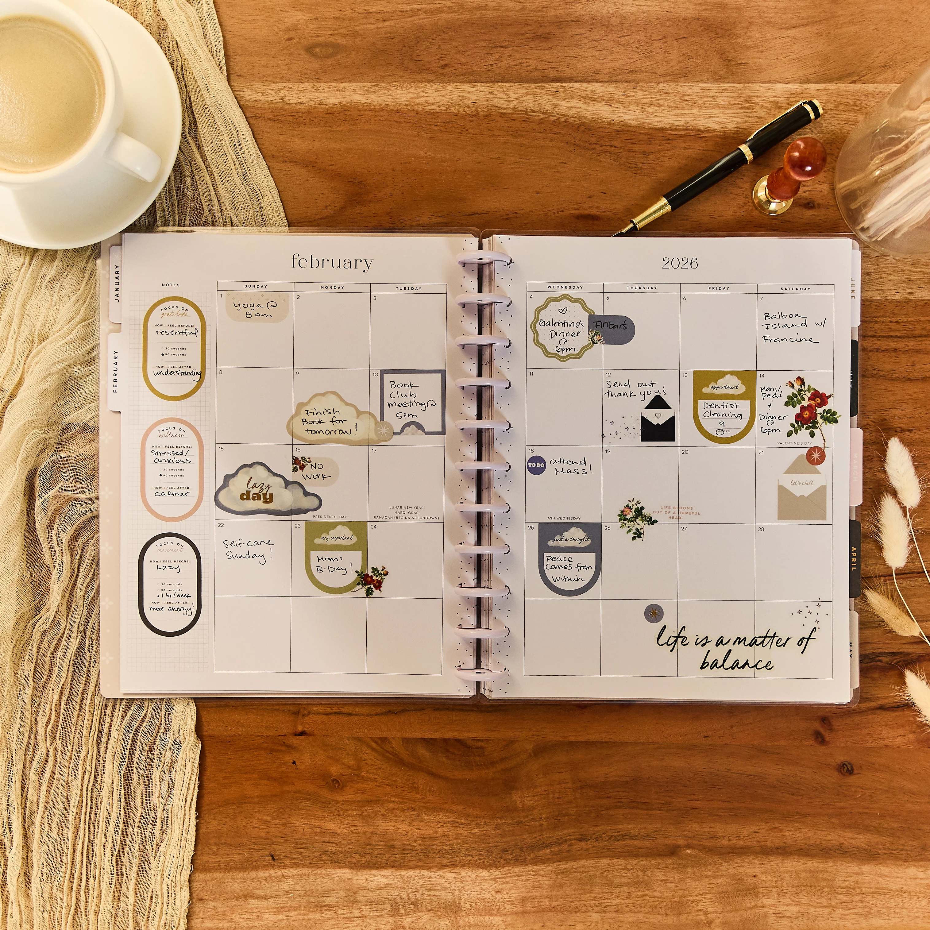 2026 Uplifting Notes Customizable Planner - Big Dashboard Layout - 12 Months - Image 4